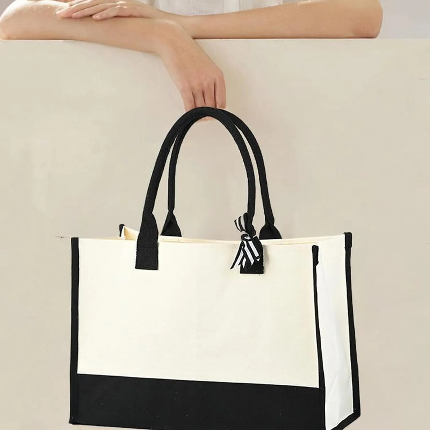 Canvas Tote Bag Handbag Multipurpose Lightweight Blank Reusable Grocery Bag Gift Favors Bag for DIY Crafts Bags Wedding Gift