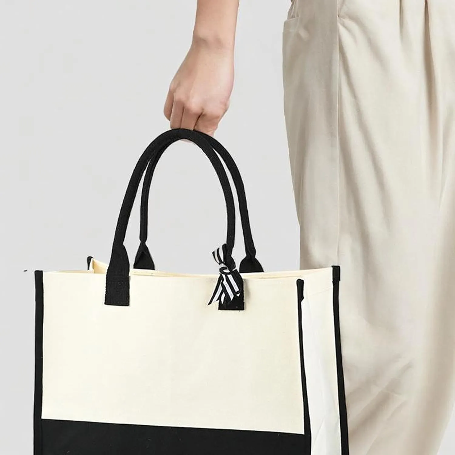 Canvas Tote Bag Handbag Multipurpose Lightweight Blank Reusable Grocery Bag Gift Favors Bag for DIY Crafts Bags Wedding Gift