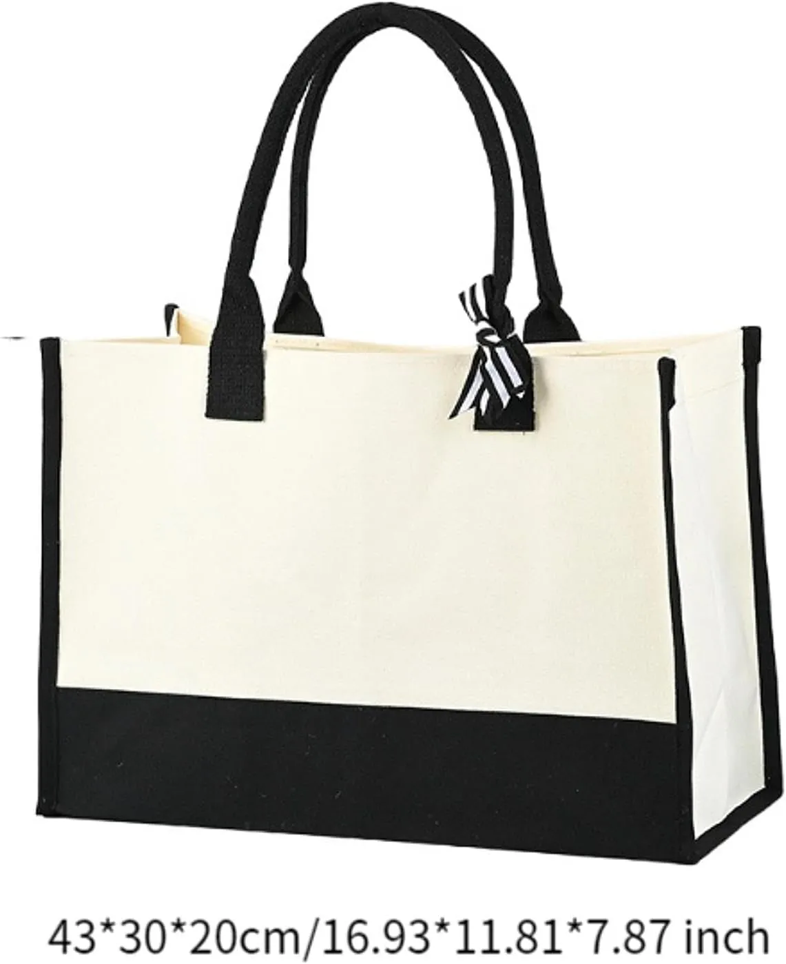 Canvas Tote Bag Handbag Multipurpose Lightweight Blank Reusable Grocery Bag Gift Favors Bag for DIY Crafts Bags Wedding Gift