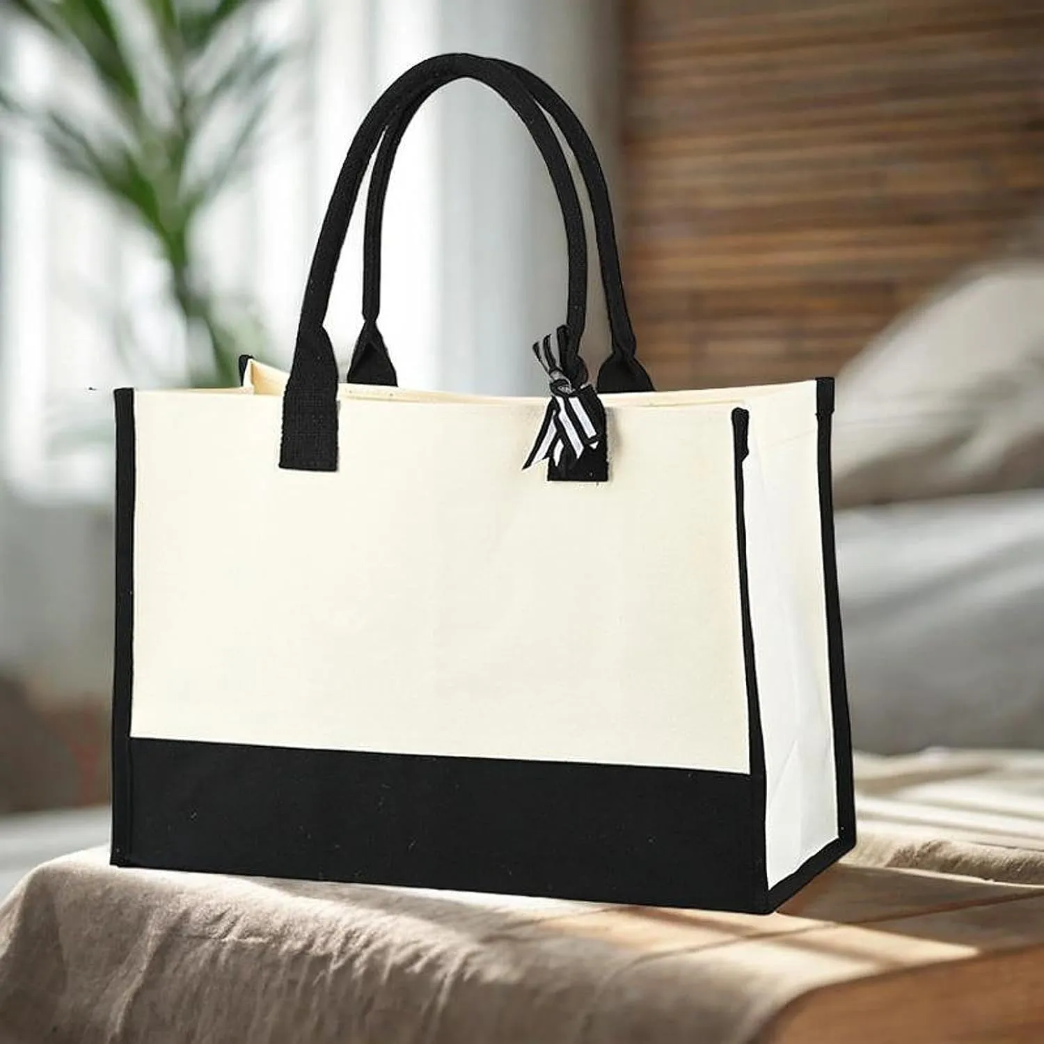 Canvas Tote Bag Handbag Multipurpose Lightweight Blank Reusable Grocery Bag Gift Favors Bag for DIY Crafts Bags Wedding Gift