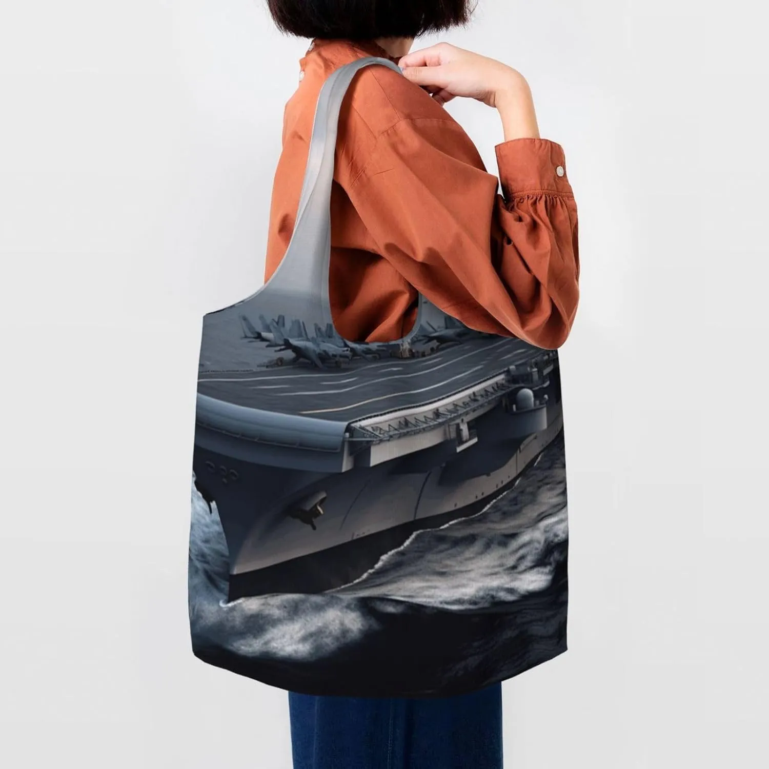 Canvas Tote Bag Reusable Grocery Bags Lightweight Handbag Border Collie Tote Bag for Shopping Cloth Bags