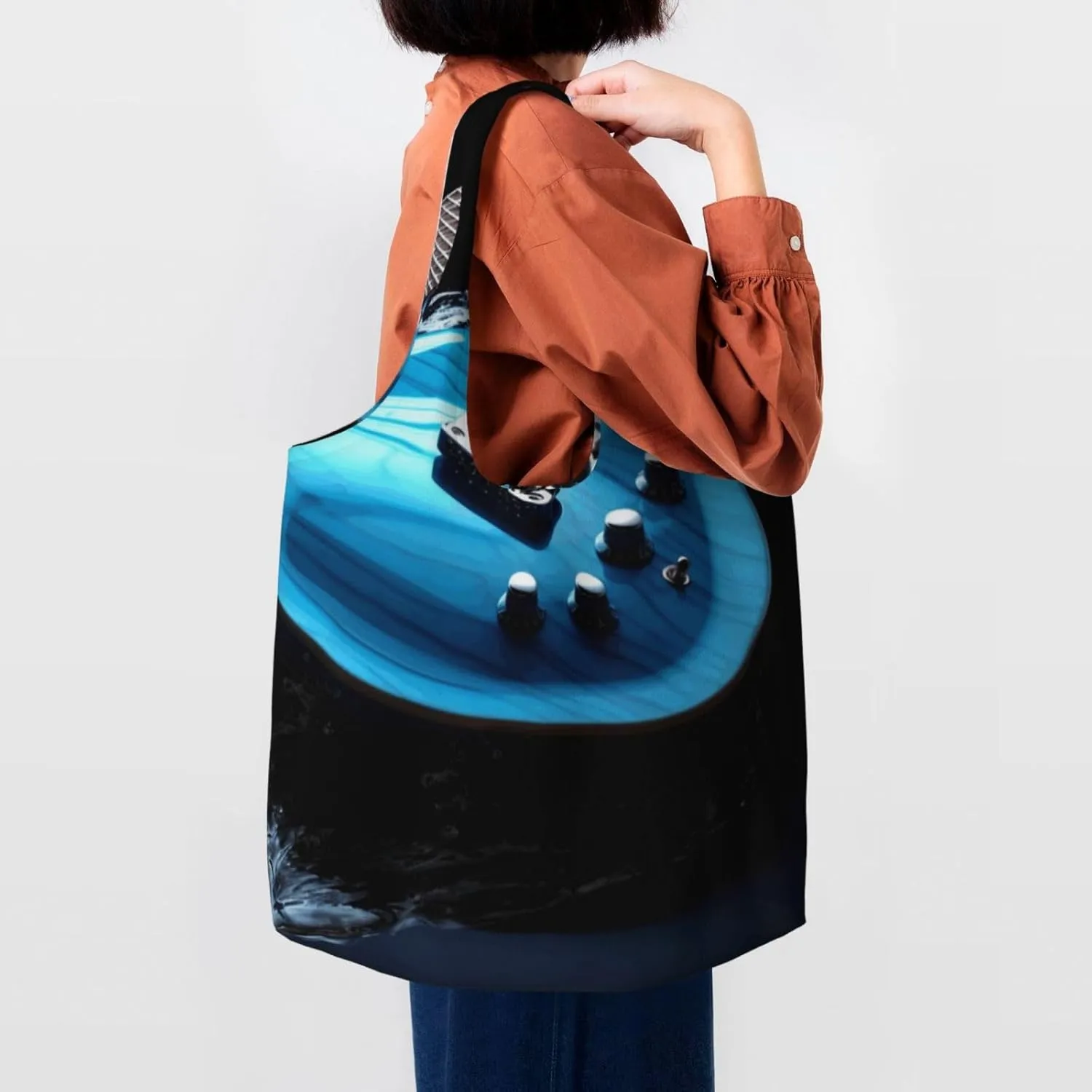 Canvas Tote Bag Reusable Grocery Bags Lightweight Handbag Border Collie Tote Bag for Shopping Cloth Bags