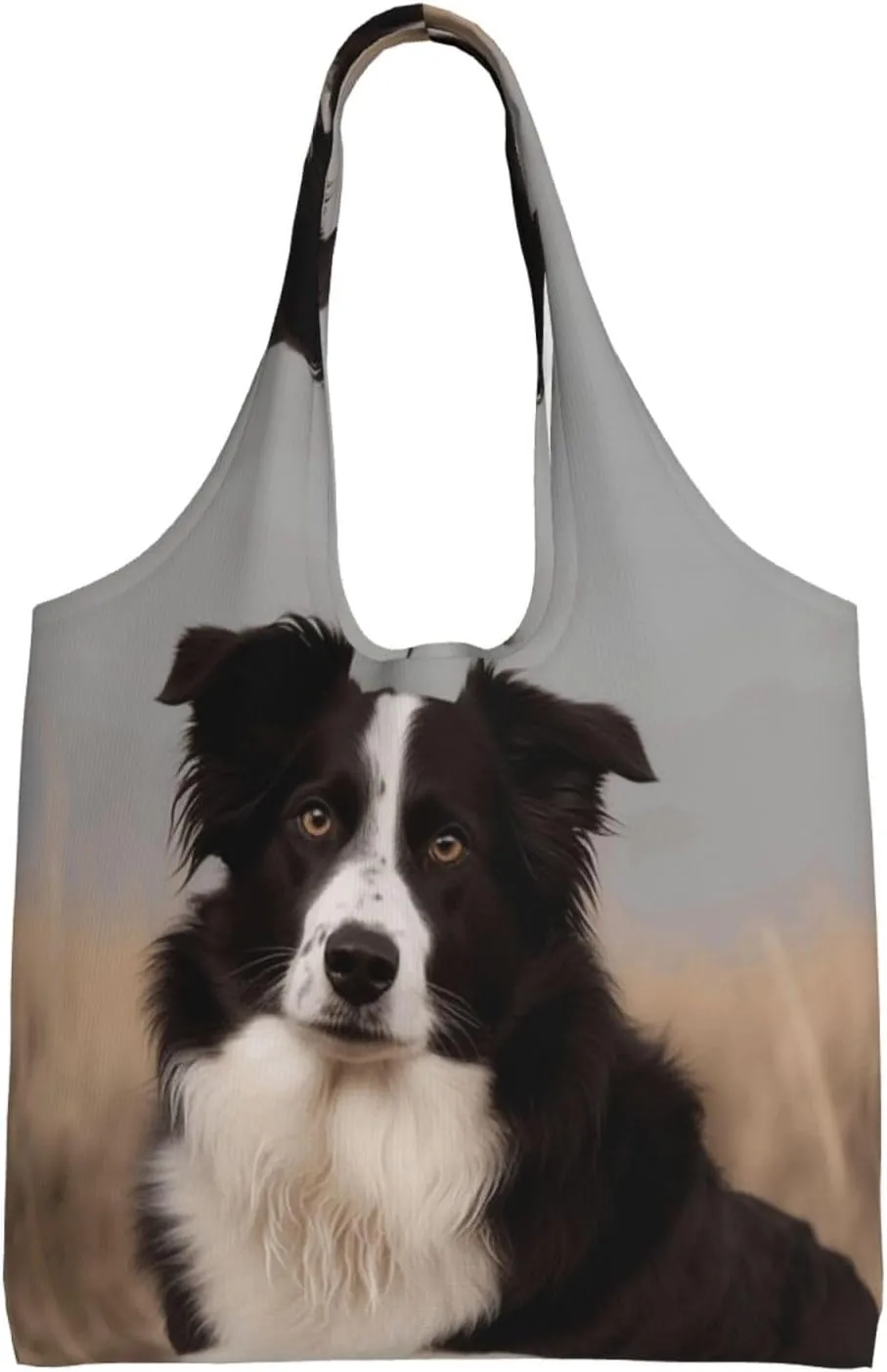 Canvas Tote Bag Reusable Grocery Bags Lightweight Handbag Border Collie Tote Bag for Shopping Cloth Bags