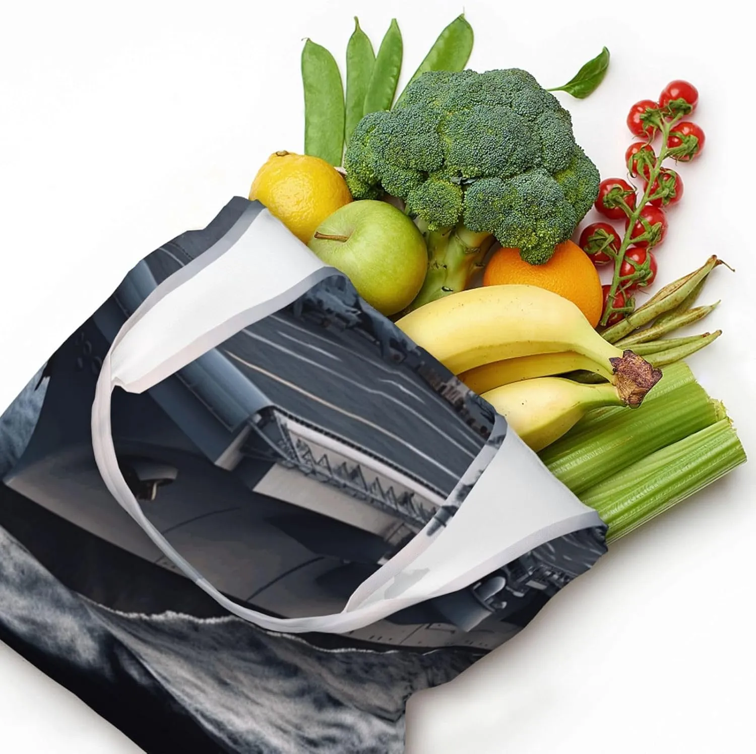 Canvas Tote Bag Reusable Grocery Bags Lightweight Handbag Border Collie Tote Bag for Shopping Cloth Bags