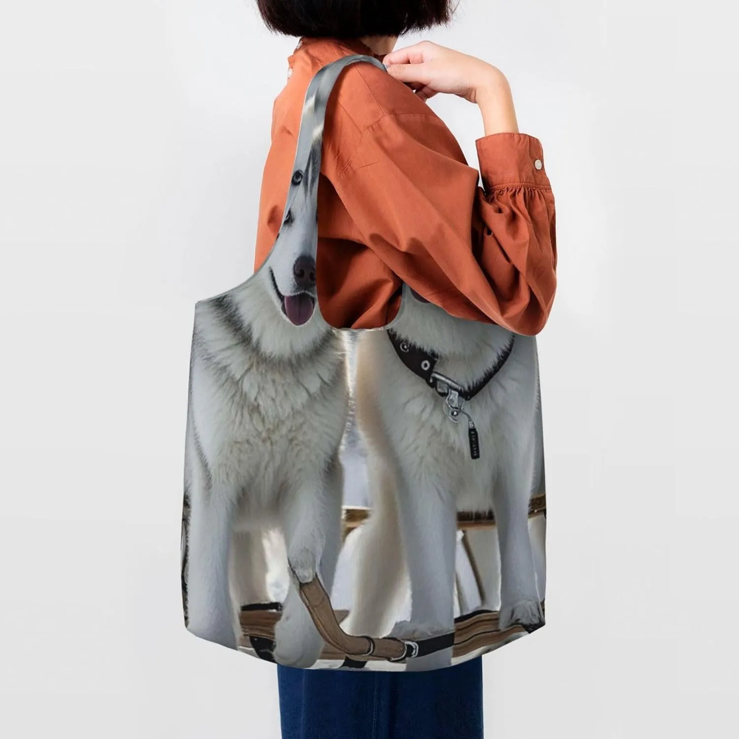 Canvas Tote Bag Reusable Grocery Bags Lightweight Handbag UFO at night Tote Bag for Shopping Cloth Bags
