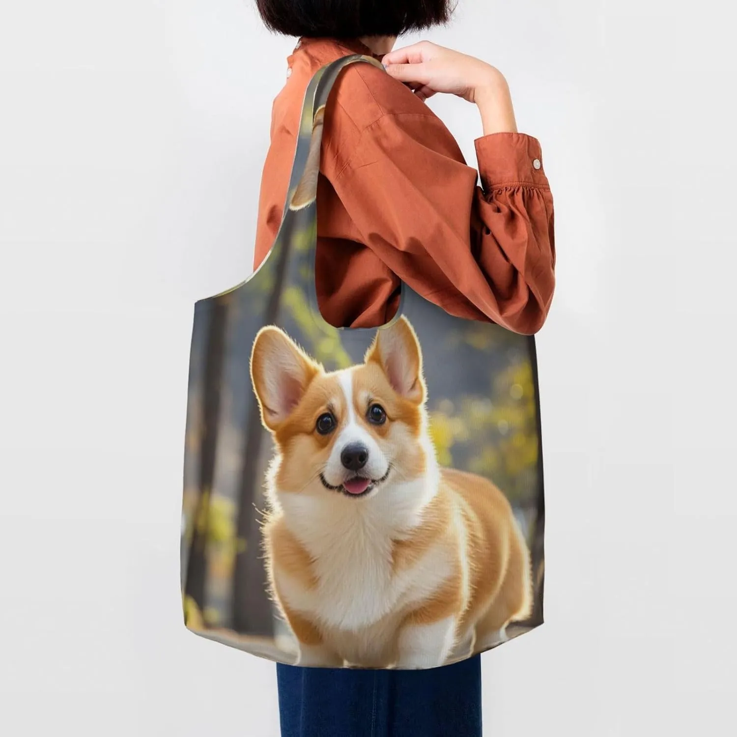 Canvas Tote Bag Reusable Grocery Bags Lightweight Handbag UFO at night Tote Bag for Shopping Cloth Bags