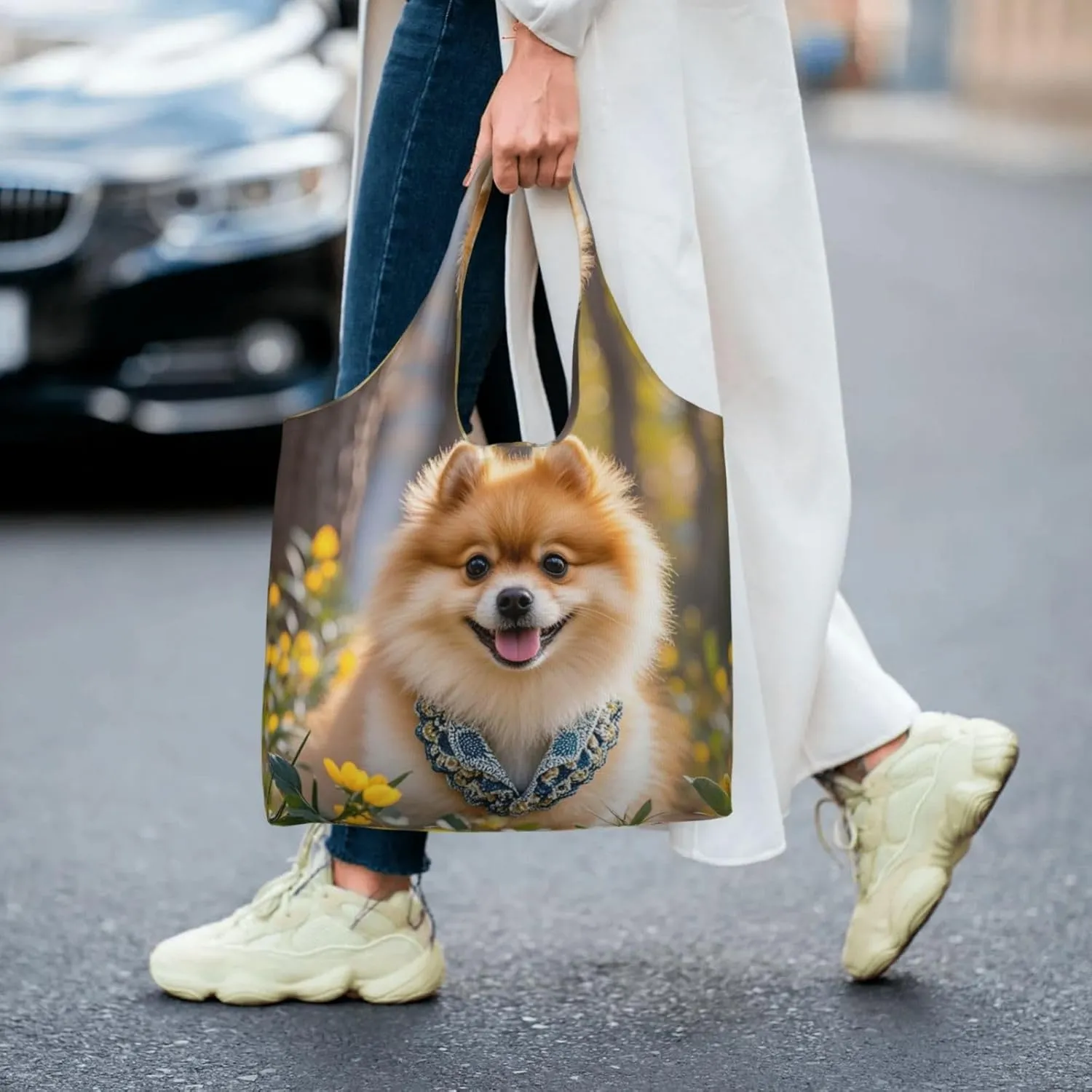 Canvas Tote Bag Reusable Grocery Bags Lightweight Handbag UFO at night Tote Bag for Shopping Cloth Bags