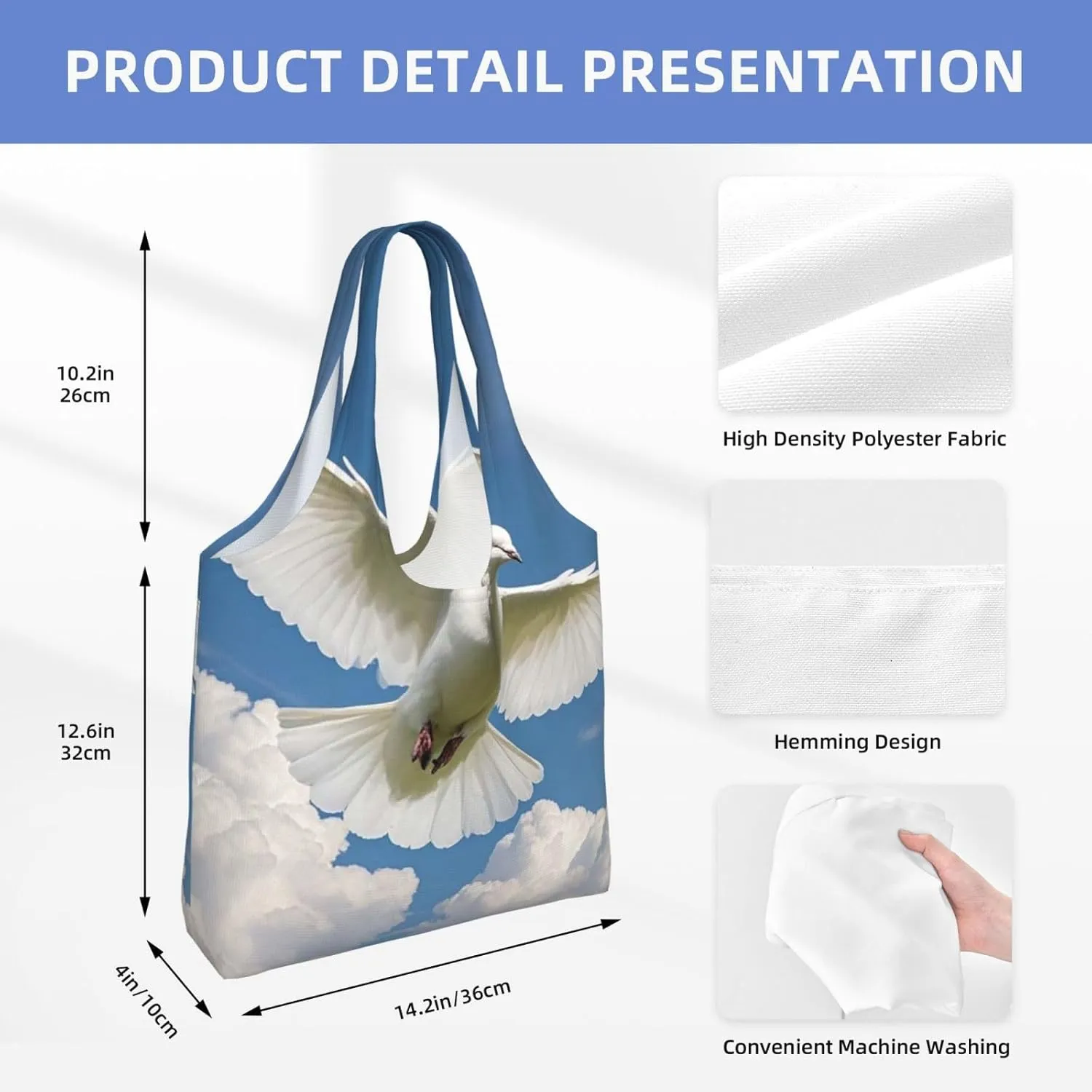 Canvas Tote Bag Reusable Grocery Bags Lightweight Handbag UFO at night Tote Bag for Shopping Cloth Bags