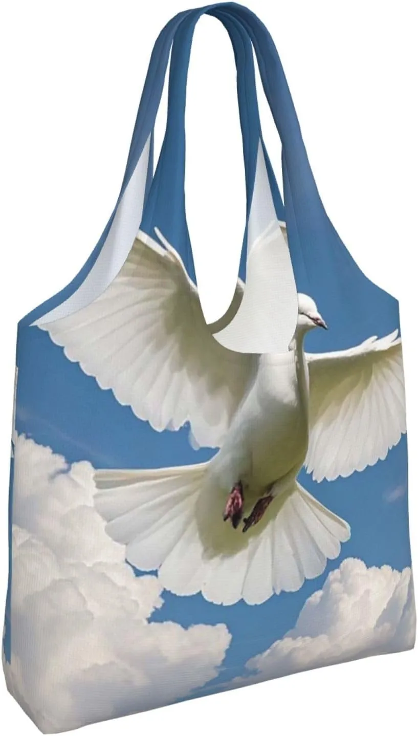 Canvas Tote Bag Reusable Grocery Bags Lightweight Handbag UFO at night Tote Bag for Shopping Cloth Bags