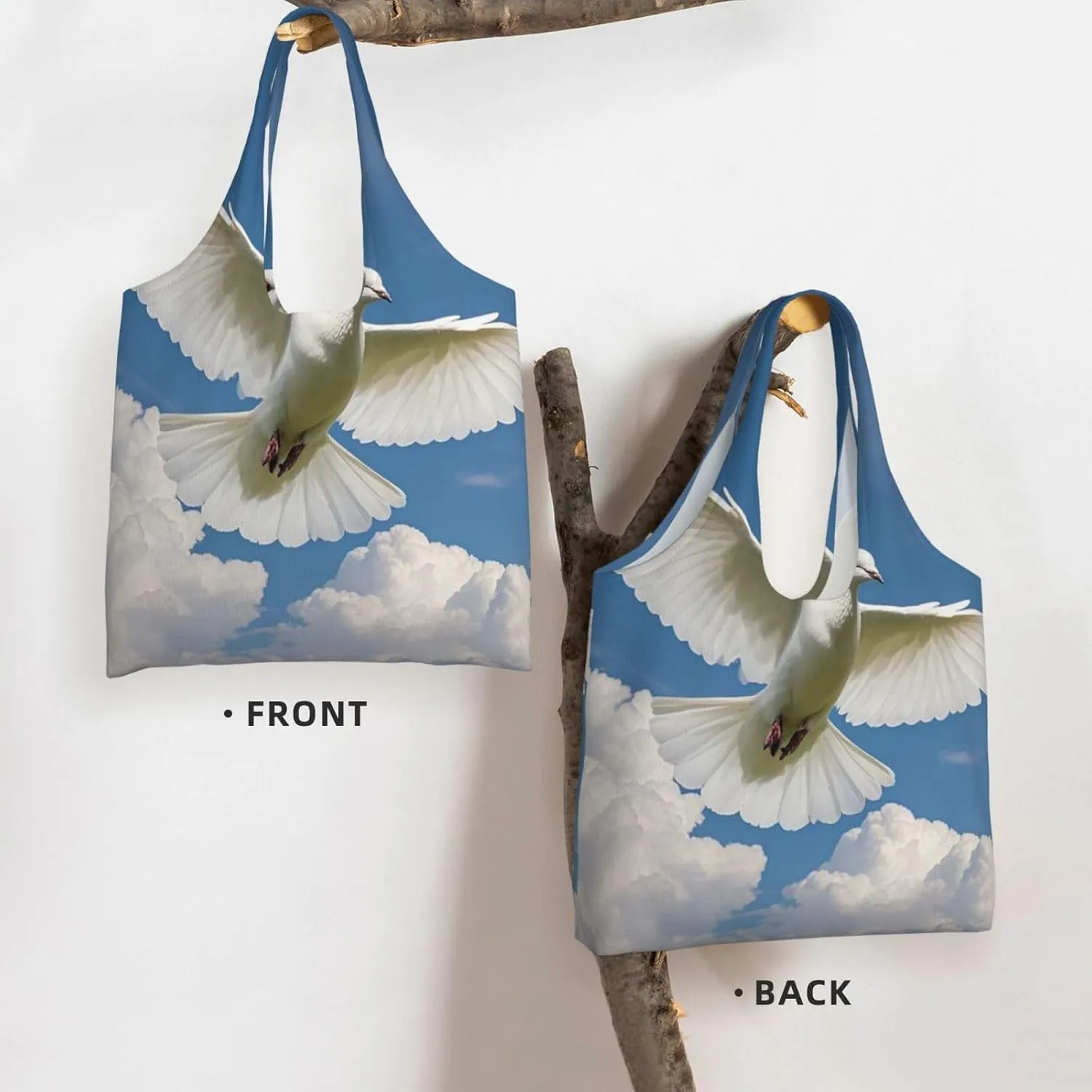 Canvas Tote Bag Reusable Grocery Bags Lightweight Handbag UFO at night Tote Bag for Shopping Cloth Bags