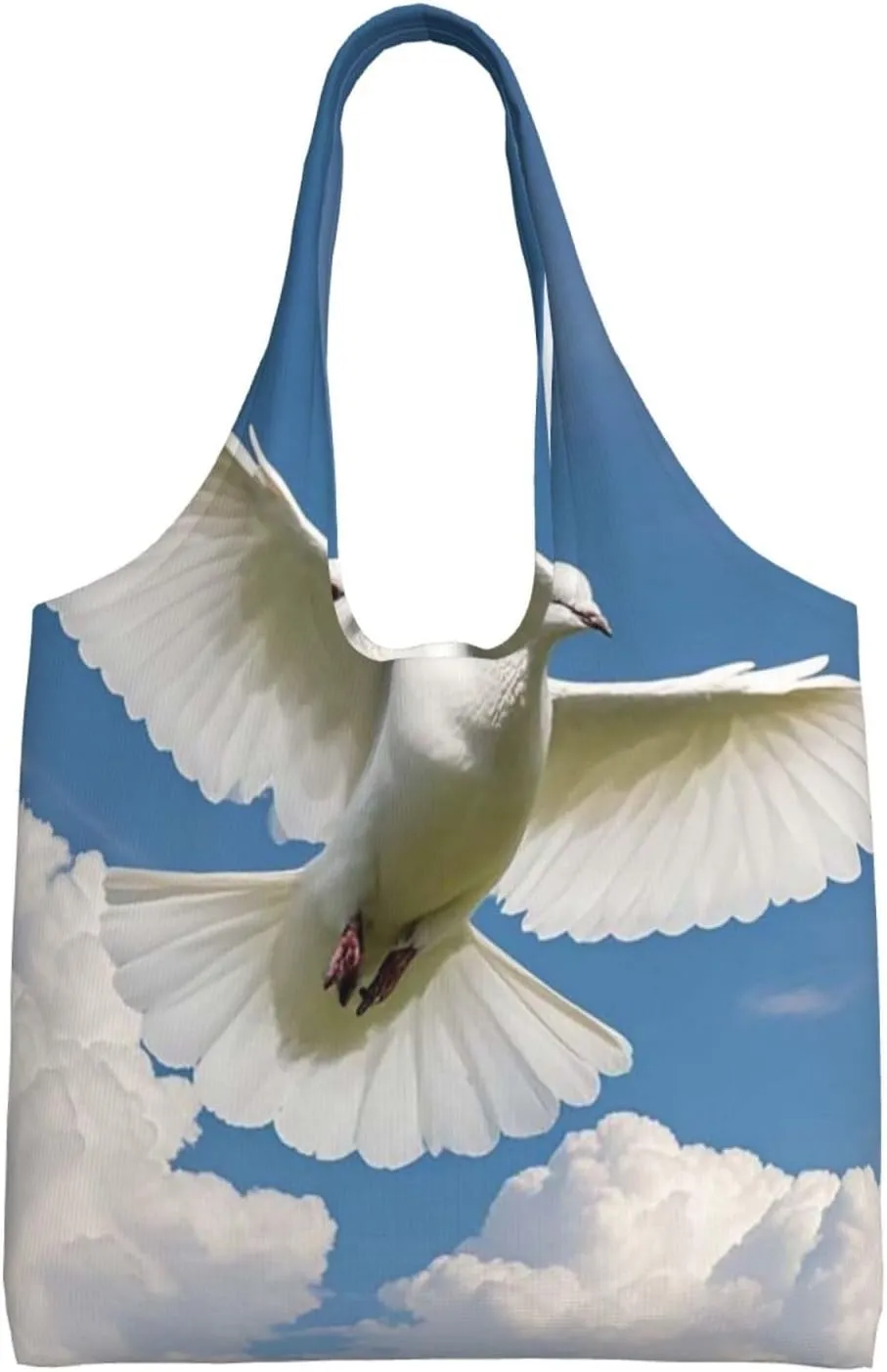Canvas Tote Bag Reusable Grocery Bags Lightweight Handbag UFO at night Tote Bag for Shopping Cloth Bags