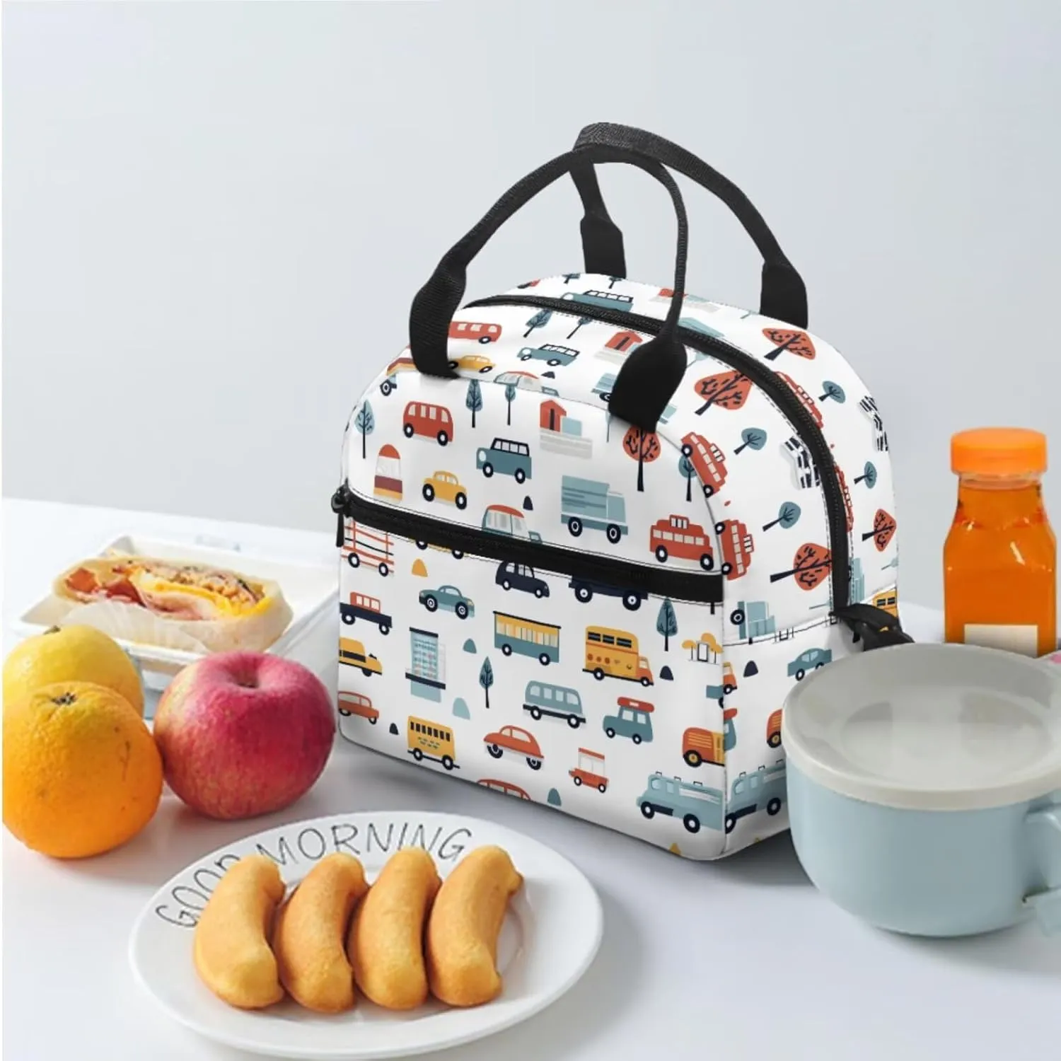 Car Backpack for Boys Lightweight 17 Inch Bookbag for Boys 8-12 with Lunch Box 3 in 1 Cool Practical Kids School Lunch Bag Classic Casual Hiking Rucksack