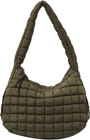 Cellophane Bags For Women Large Quilted Carryall Puffer Shoulder Bag Lightweight Quilted Padding Hobo Bag Quilted Bag