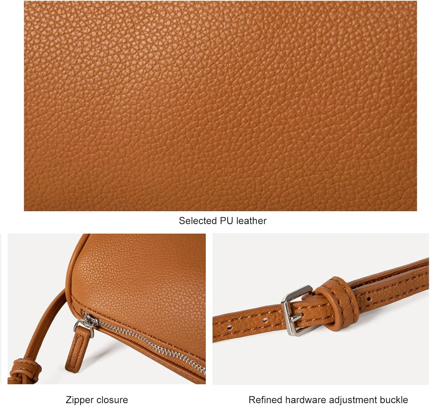 Chic Top-Handle Hobo Bag for Women - PU Leather with Litchi Texture, Stylish Crossbody Purse for Daily Use