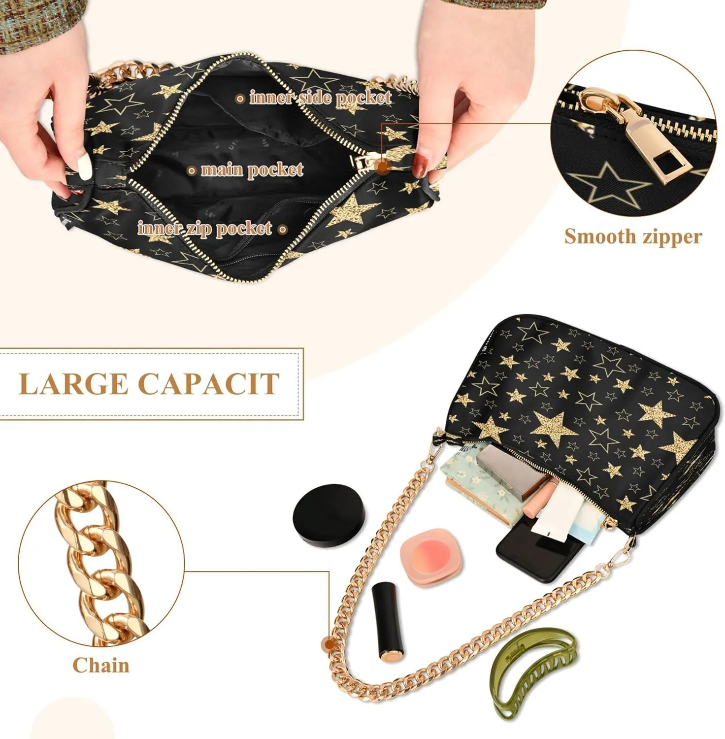 Christmas Tartan Red Green Plaid Designer Handbag Womens Shoulder Handbag Casual Hobo Purse Zipper Closure