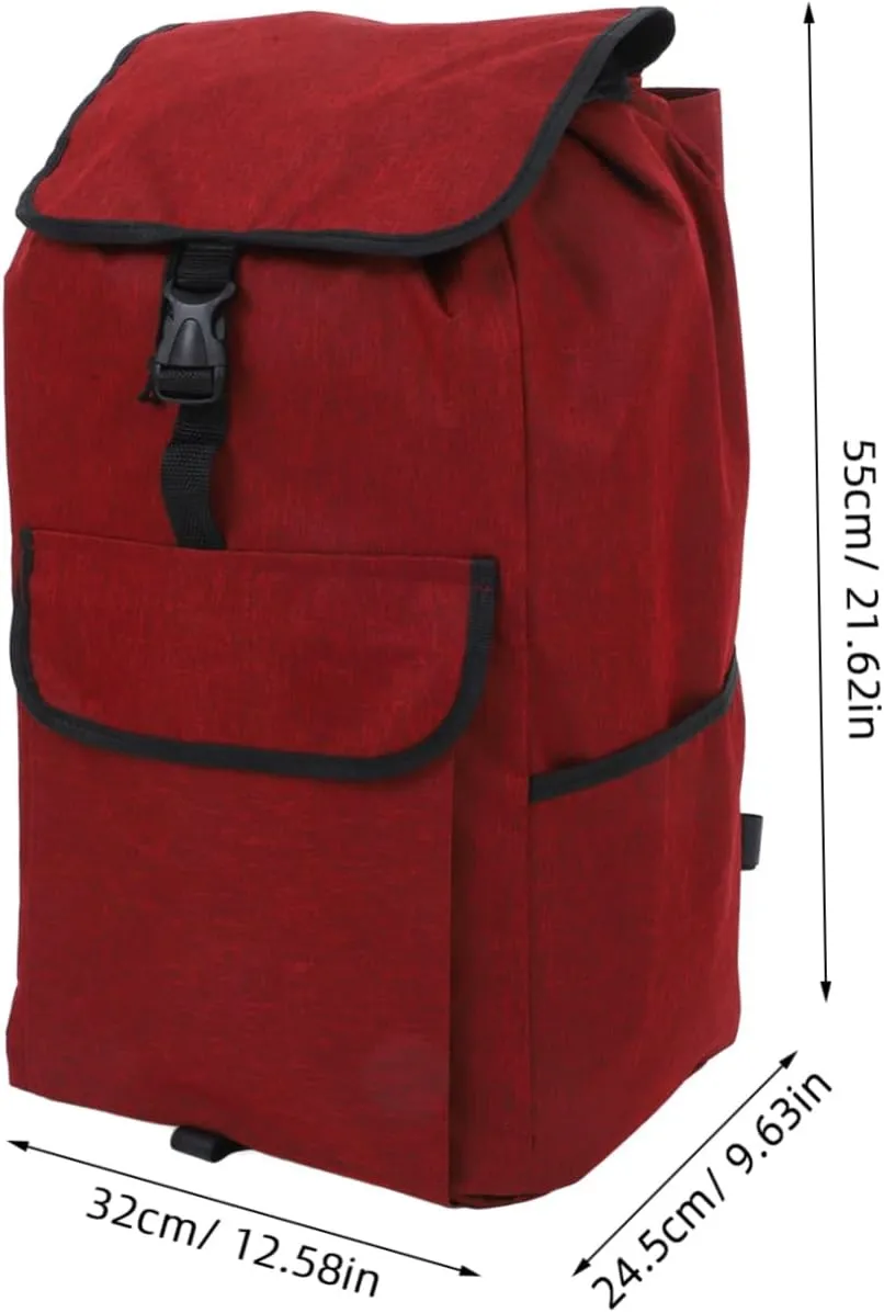 Ciieeo Foldable Shopping Cart Bag Wheels Oxford Cloth Trolley Bag Reusable Shopping Pouch