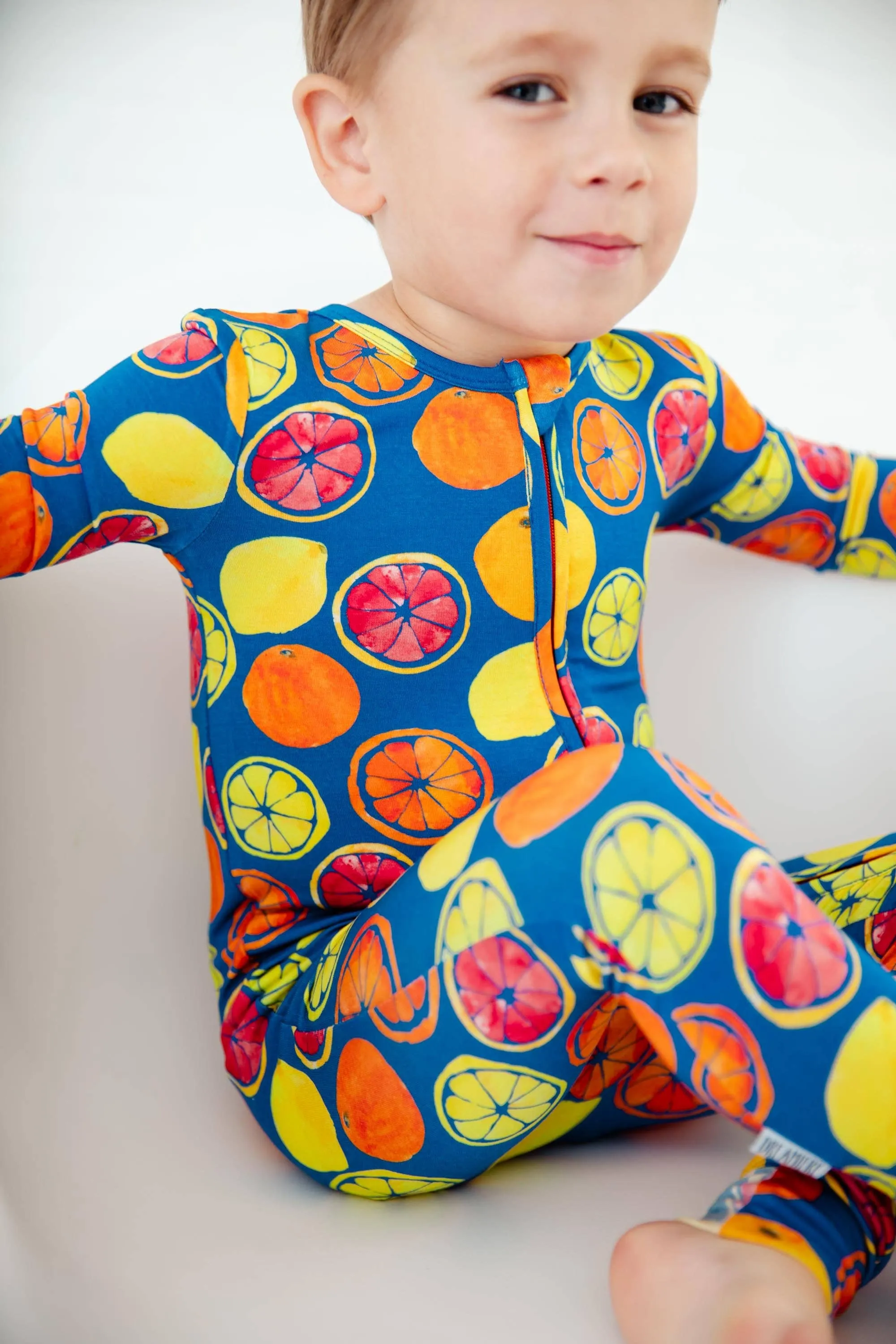 Citrus Got Real Fruit Slices Baby Bamboo Convertible Footie {RTS}