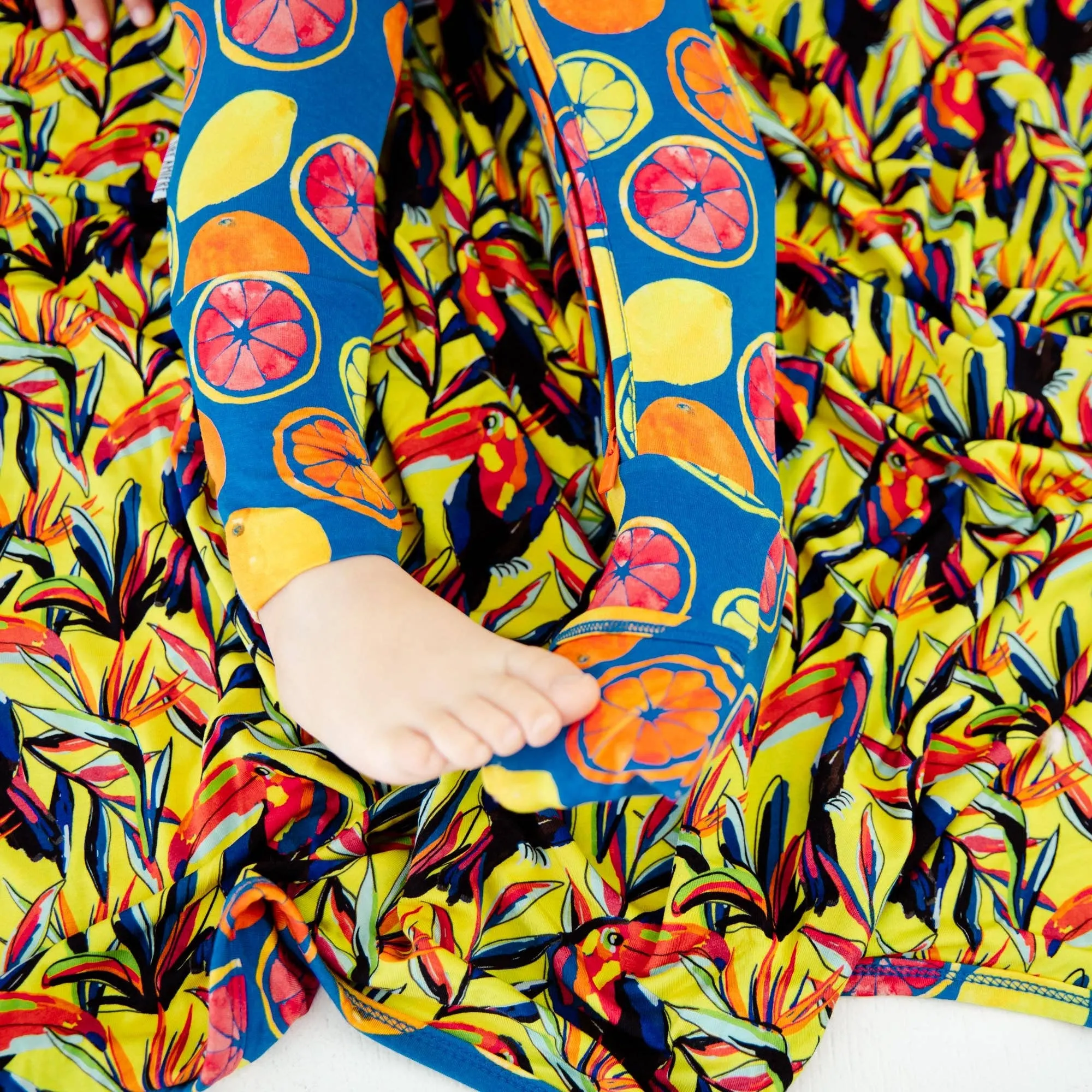Citrus Got Real Fruit Slices Baby Bamboo Convertible Footie {RTS}