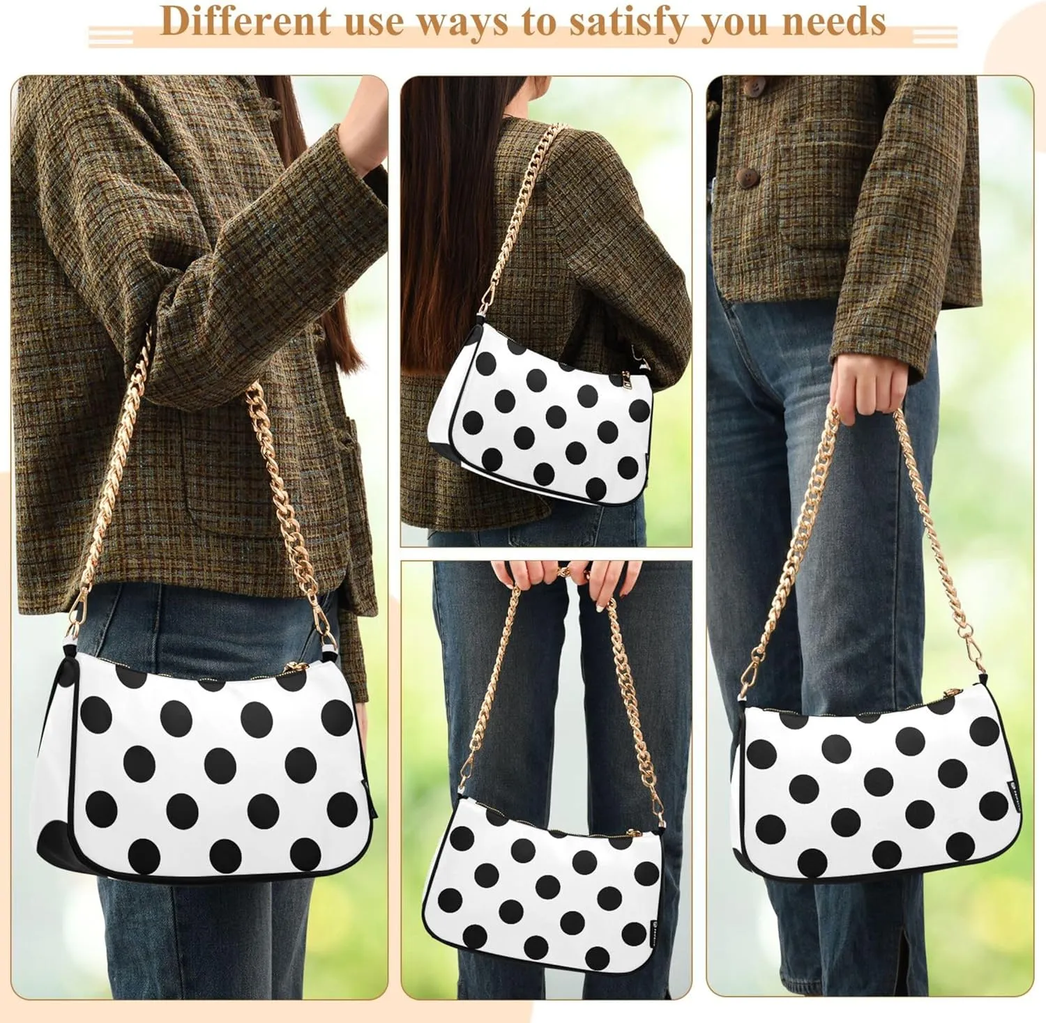 Coffee Beans Brown Evening Clutch Purse for Women Hobo Clutch Purse Chain One Shoulder Purse