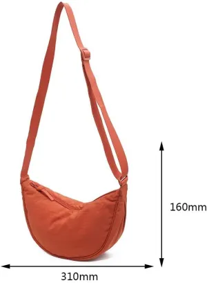 Crescent Women's Nylon Crossbody Hobo Sling Bag - Lightweight, Small Shoulder Purse