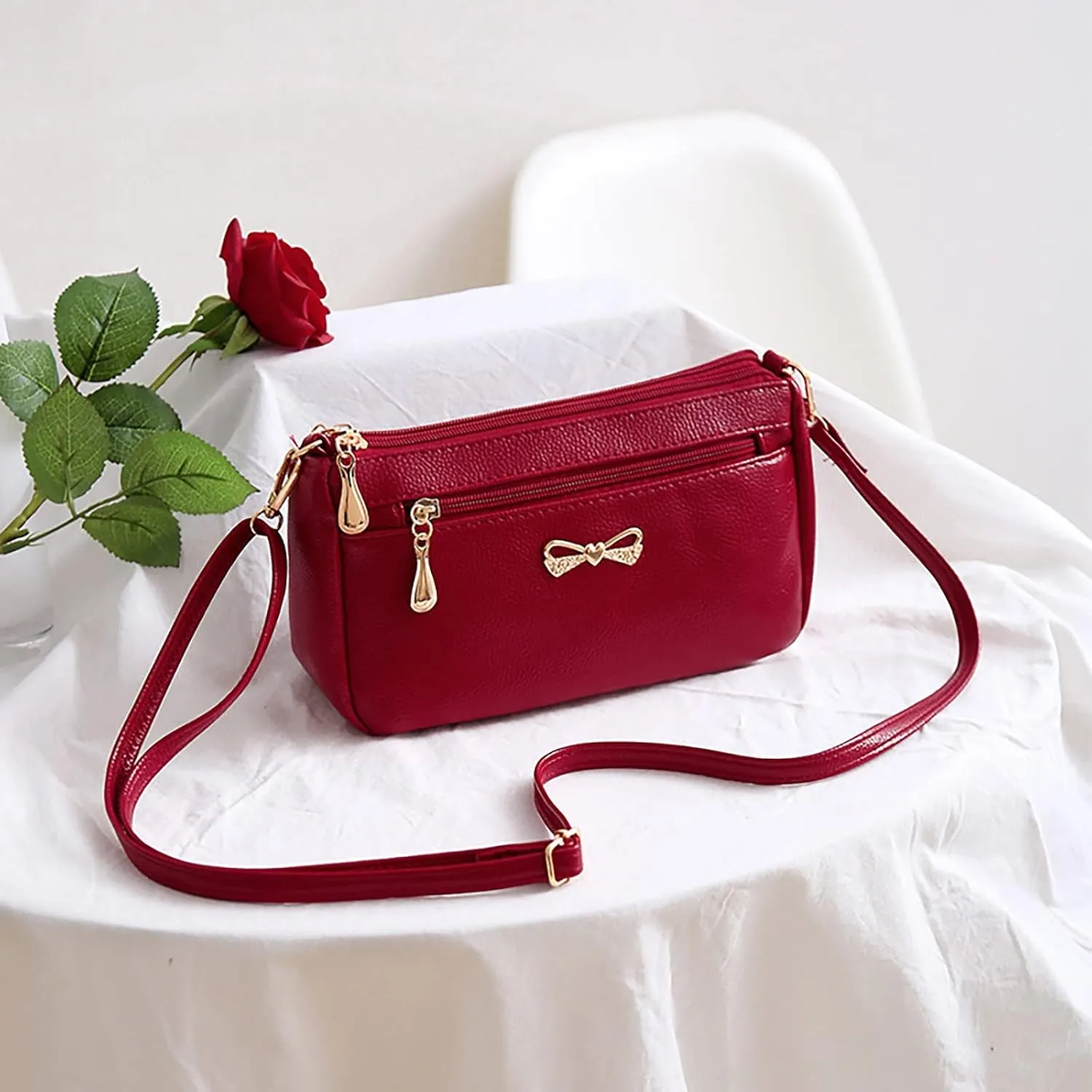 Crossbody Bag for Women Boho Aztec Small Multi Pocket Crossover Purse Women's Novelty Bucket Shoulder Bag