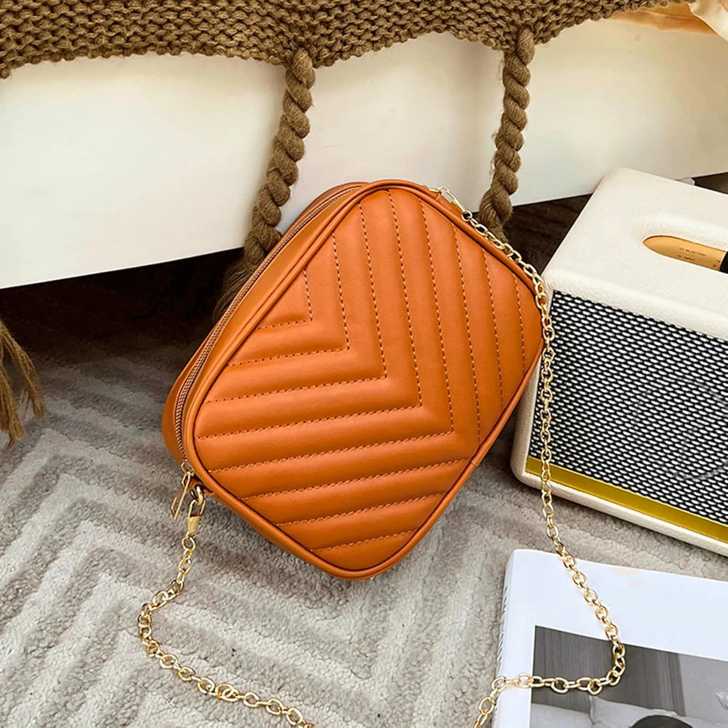 Crossbody Bag for Women Women Messenger Bag Fashion Simple Trend Chain Shoulder Purse Practical