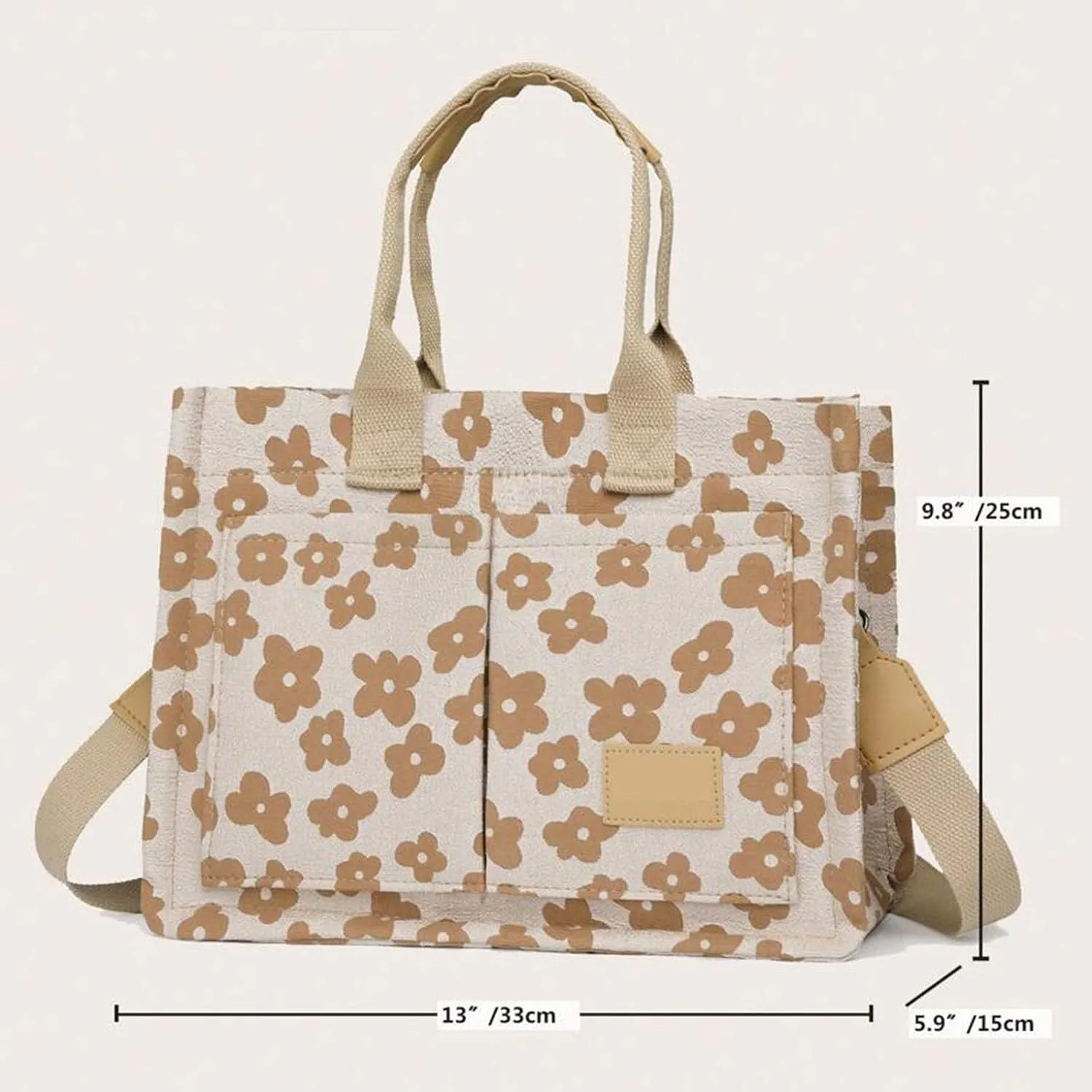 Crossbody Bags for Woman Trendy Canvas Bags For Women Solid Color Large Capacity Exterior Pockets Ladies Bag