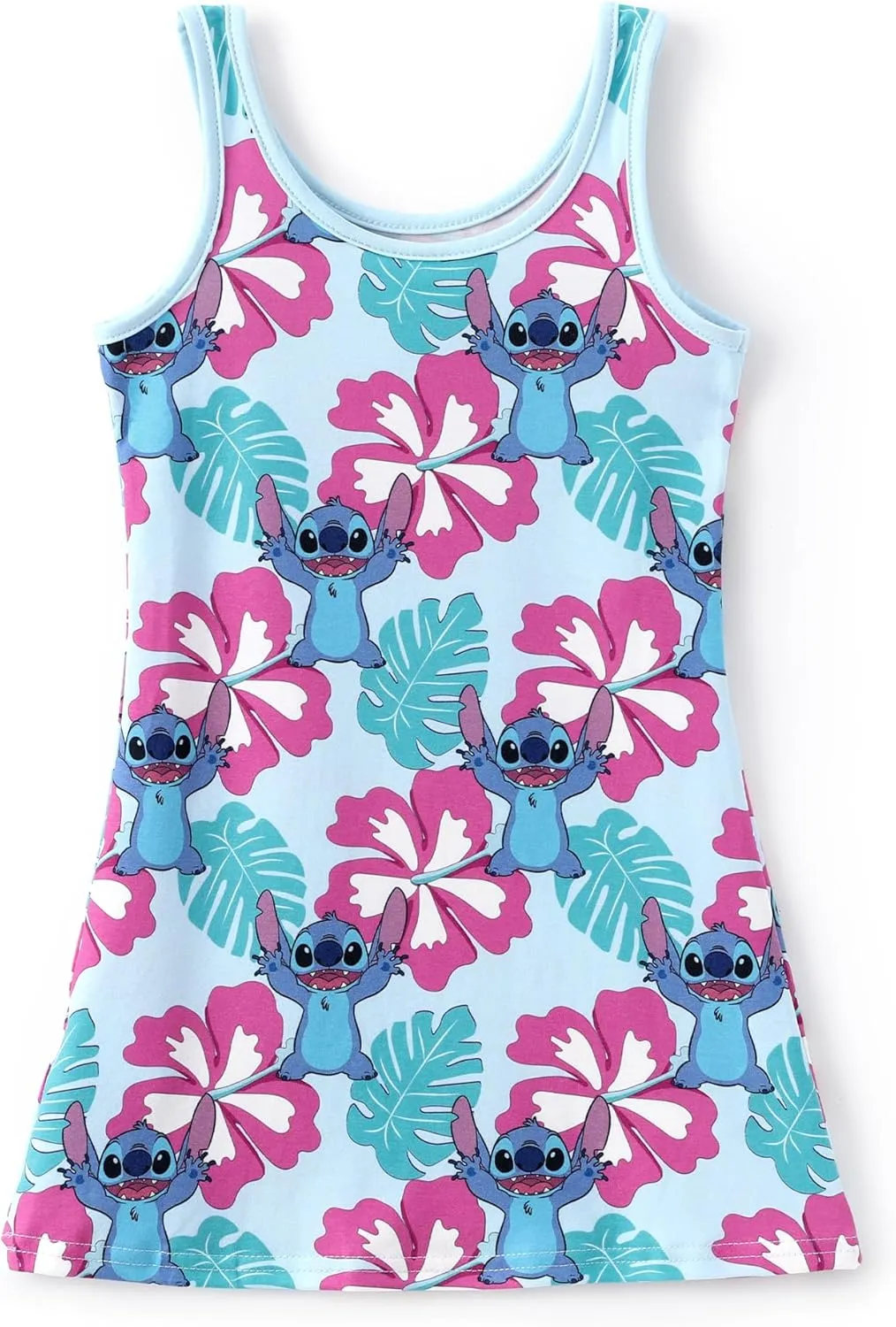 Disney Frozen Elsa Princess Minnie Stitch Toddler Girl Tank Dress Summer Beach Holiday Sleeveless A-Line Sundress 2-13 Years