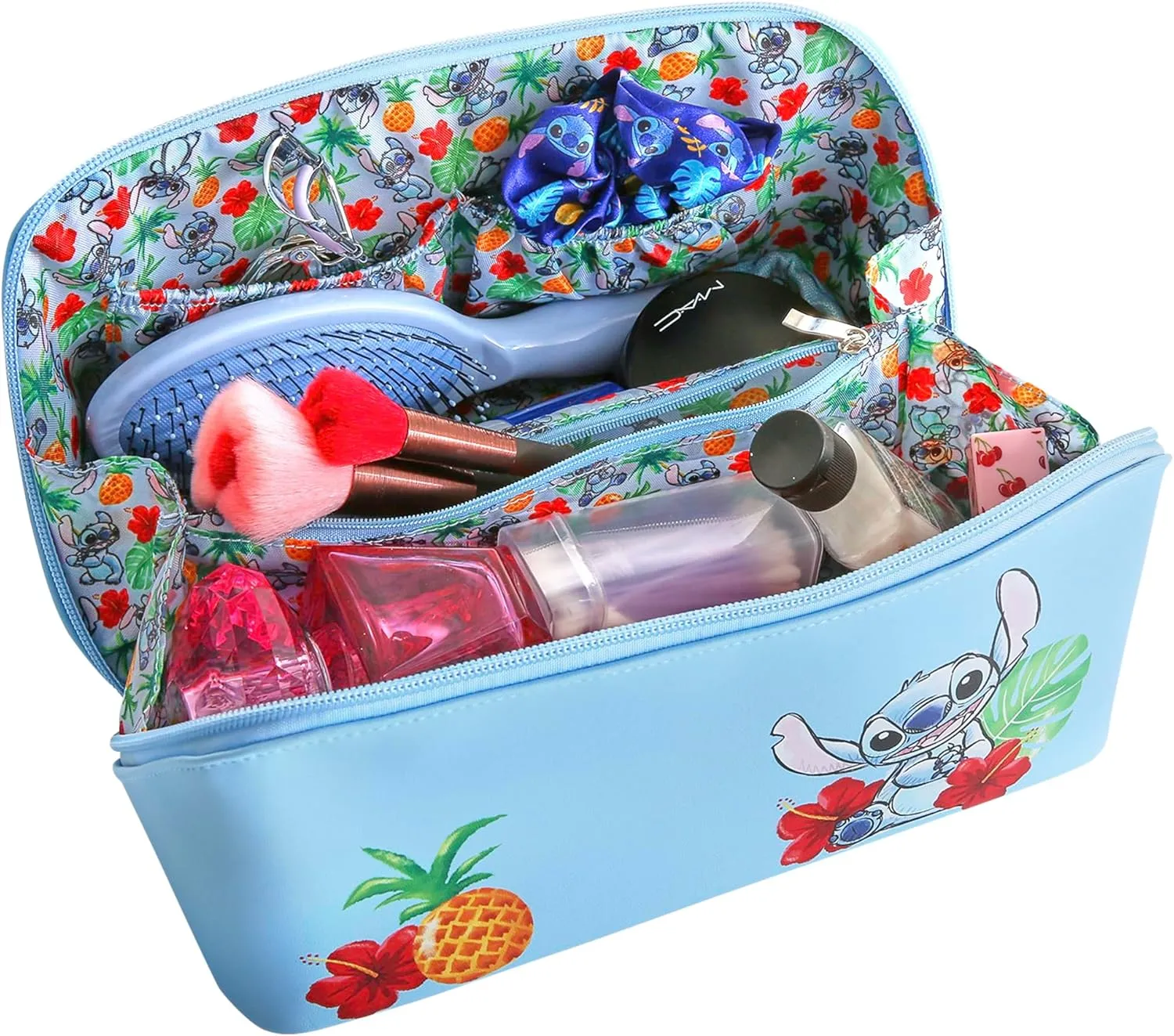Disney Stitch Makeup Bag Zip Closure Official License, Makeup Bag for Travel