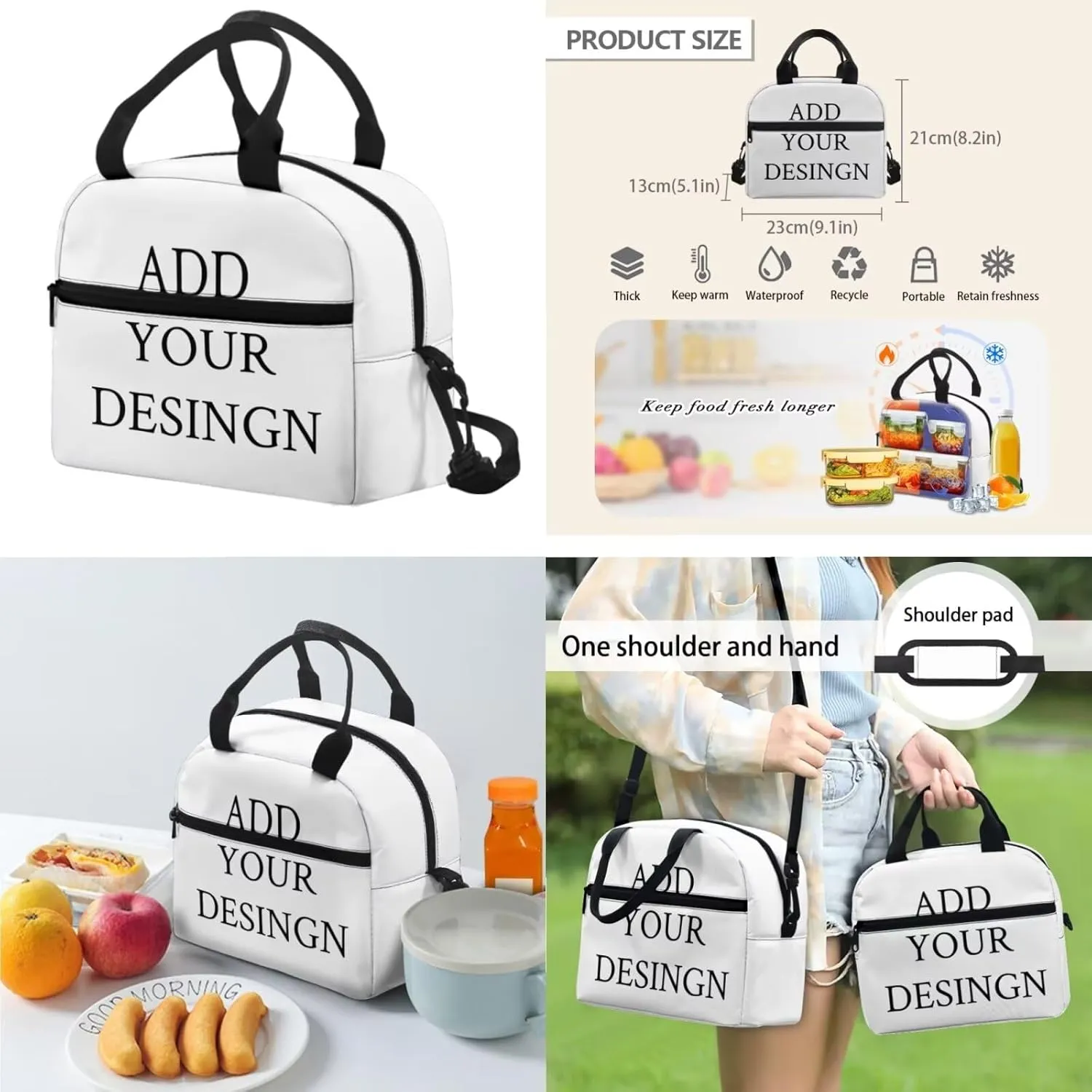 Dolyues Custom Backpack for Girls with Lunch Box Personality 17-inch School Bag Set, Ideal Backpack for Kids Ages 10-12, Practical Kids Bookbag