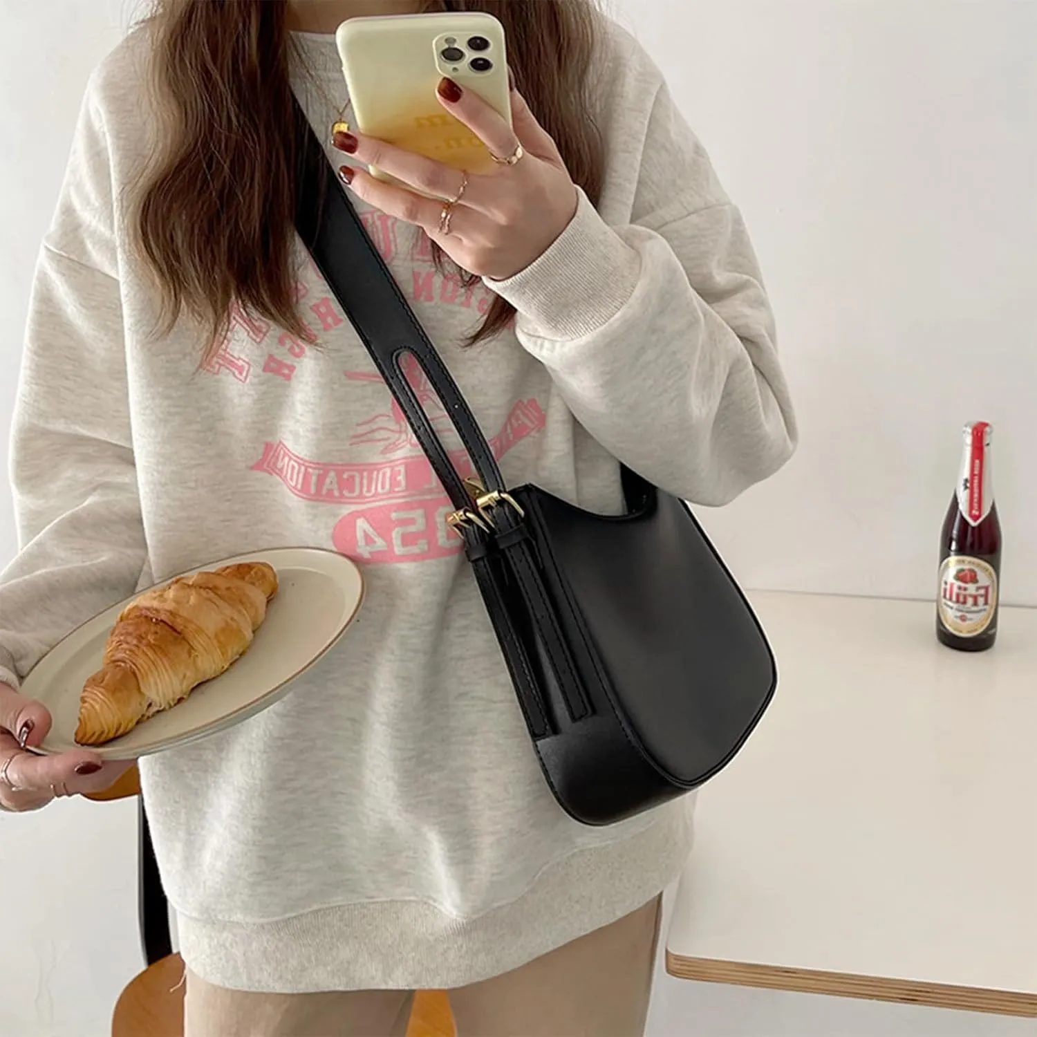 DOTBABY Trendy Shoulder Bag for Women, Stylish Tote Bag for Women Ladies with Zipper for Work,Travel,Shopping,Party Pendant