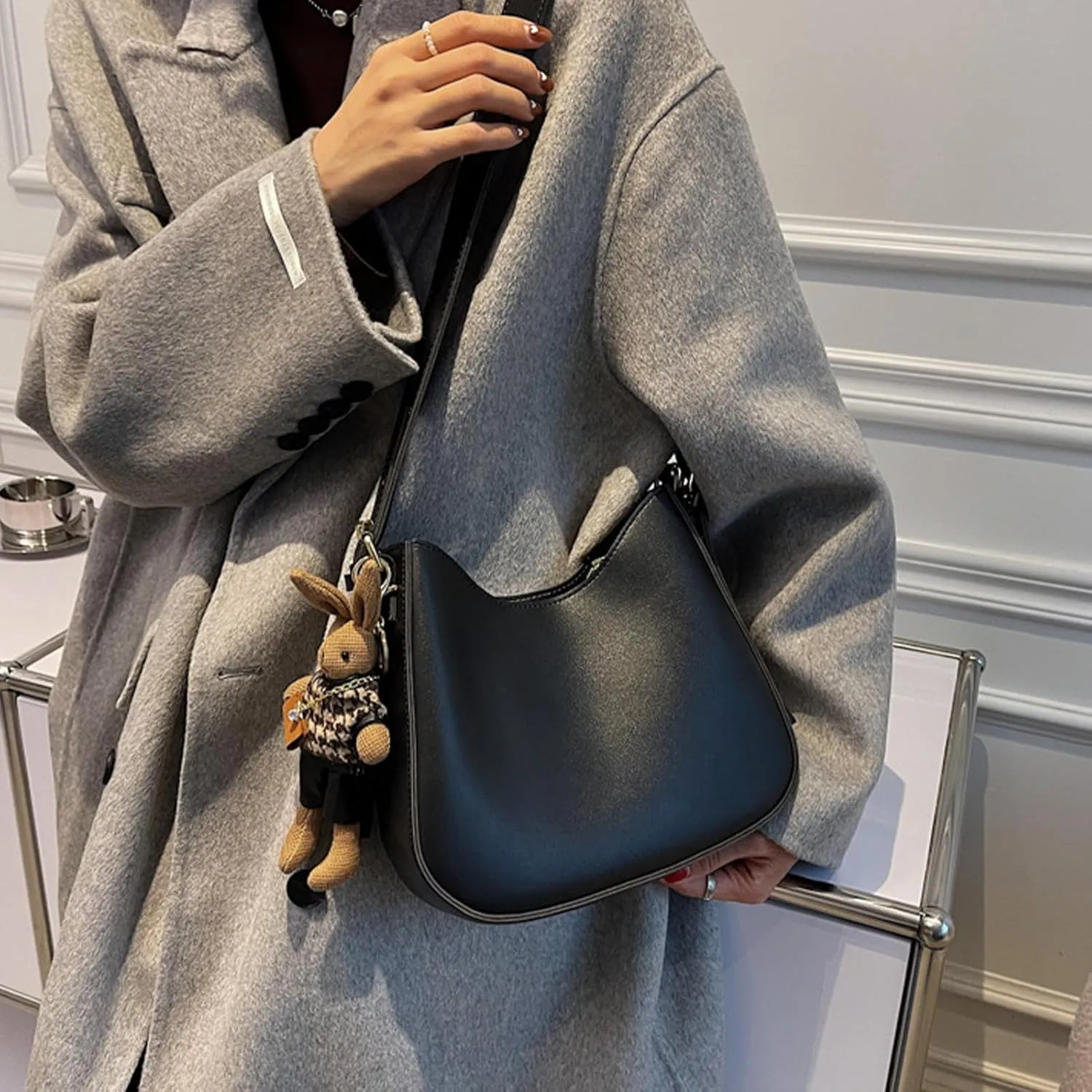 DOTBABY Trendy Shoulder Bag for Women, Stylish Tote Bag for Women Ladies with Zipper for Work,Travel,Shopping,Party Pendant