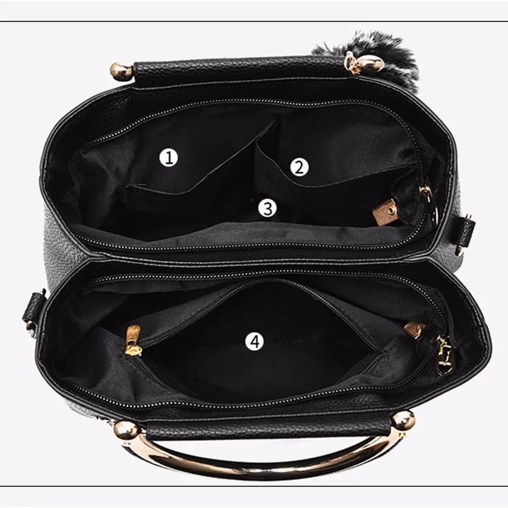 Downupdown 3D Floral Satchel Bag Womens Handbags Faux Leather Medium Tote Bags Top Handle Handbag Crossbody Bag Shoulder Bag