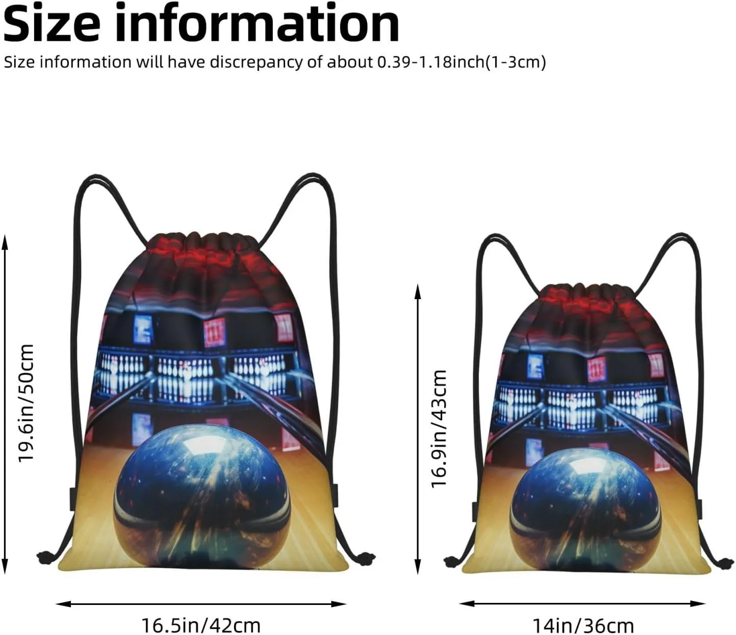 Drawstring Backpack Waterproof String Bag Bowling Sport Gym Sackpack Lightweight Cinch Bag