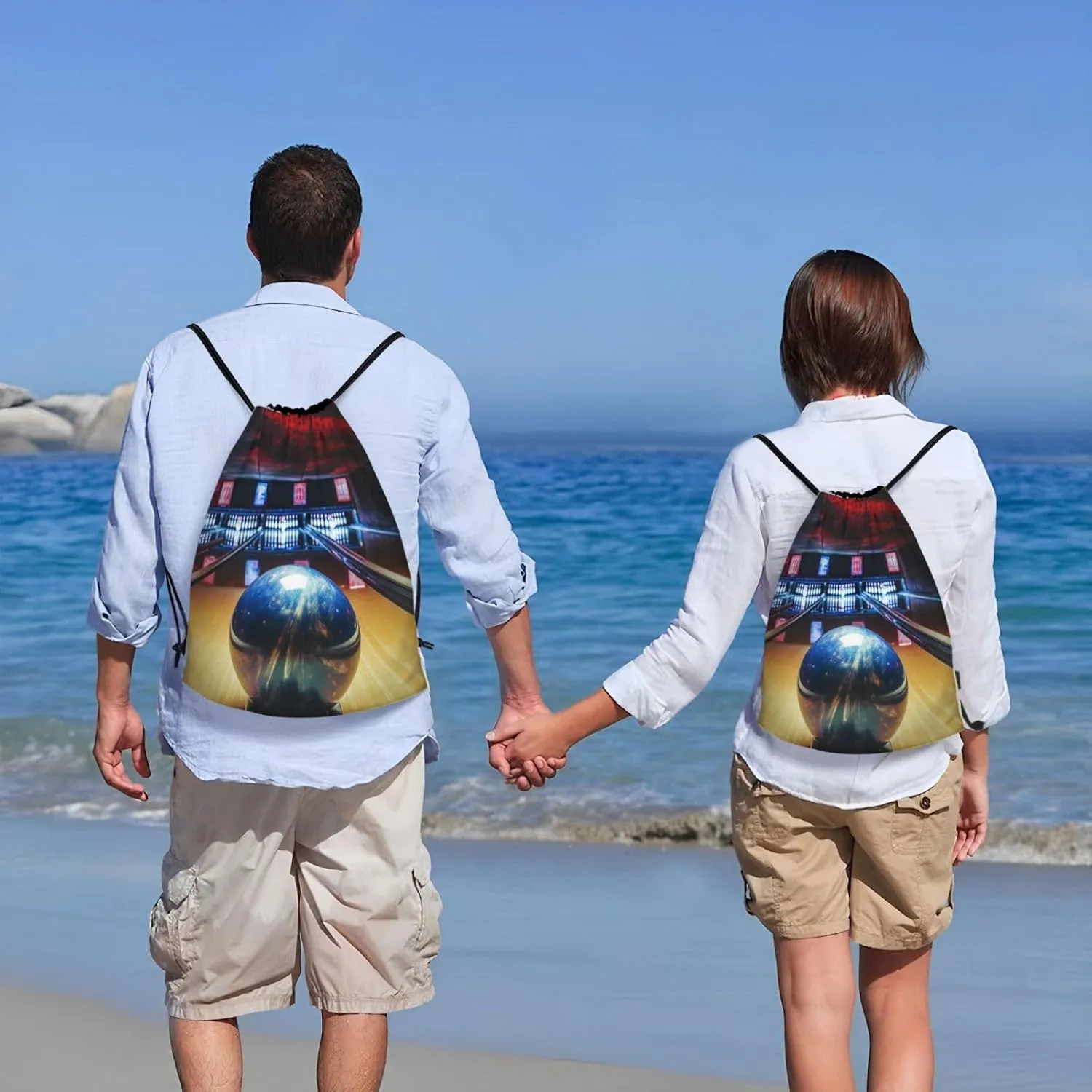 Drawstring Backpack Waterproof String Bag Bowling Sport Gym Sackpack Lightweight Cinch Bag