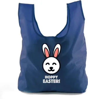 Easter Basket Bags, Bulk Reusable Grocery Bags, Easter Egg Hunt Tote Bags - Hoppy Easter