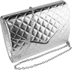 eBigValue Women's Evening Clutch Purse Elegant Suede Handbag with Detachable Chain Strap for Weddings, Cocktail Parties, For Girls