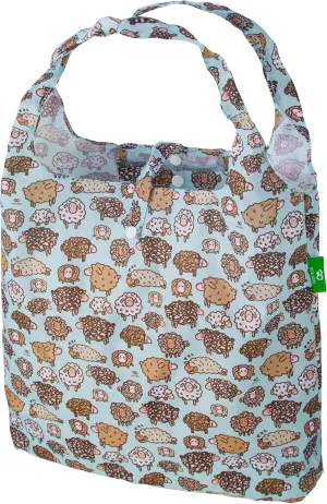 ECO CHIC Foldable Reusable Grocery Bags - Lightweight, Recycled & Reusable Shopping Bag - Waterproof Packable Tote