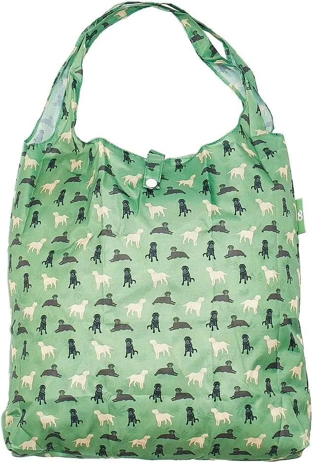 ECO CHIC Foldable Reusable Grocery Bags - Lightweight, Recycled & Reusable Shopping Bag - Waterproof Packable Tote