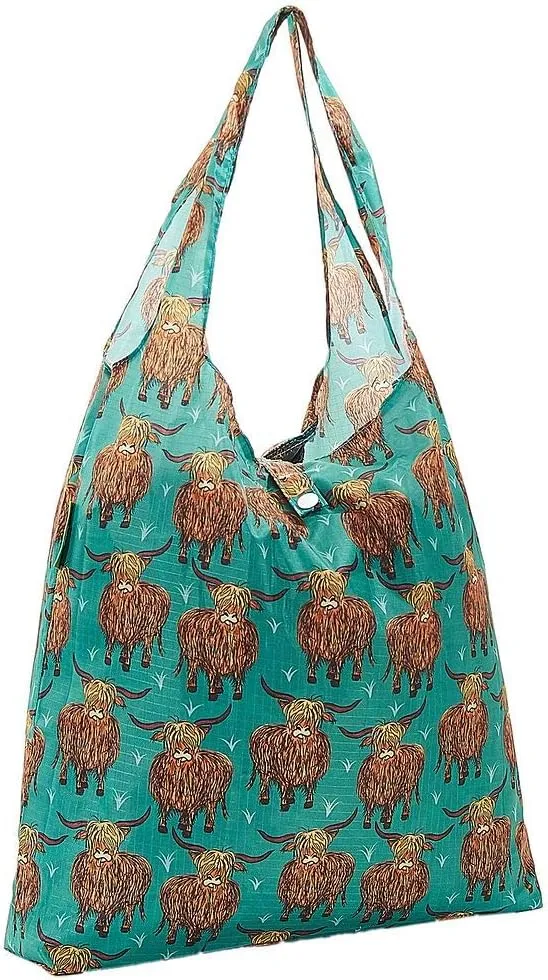 ECO CHIC Foldable Reusable Grocery Bags - Lightweight, Recycled & Reusable Shopping Bag - Waterproof Packable Tote