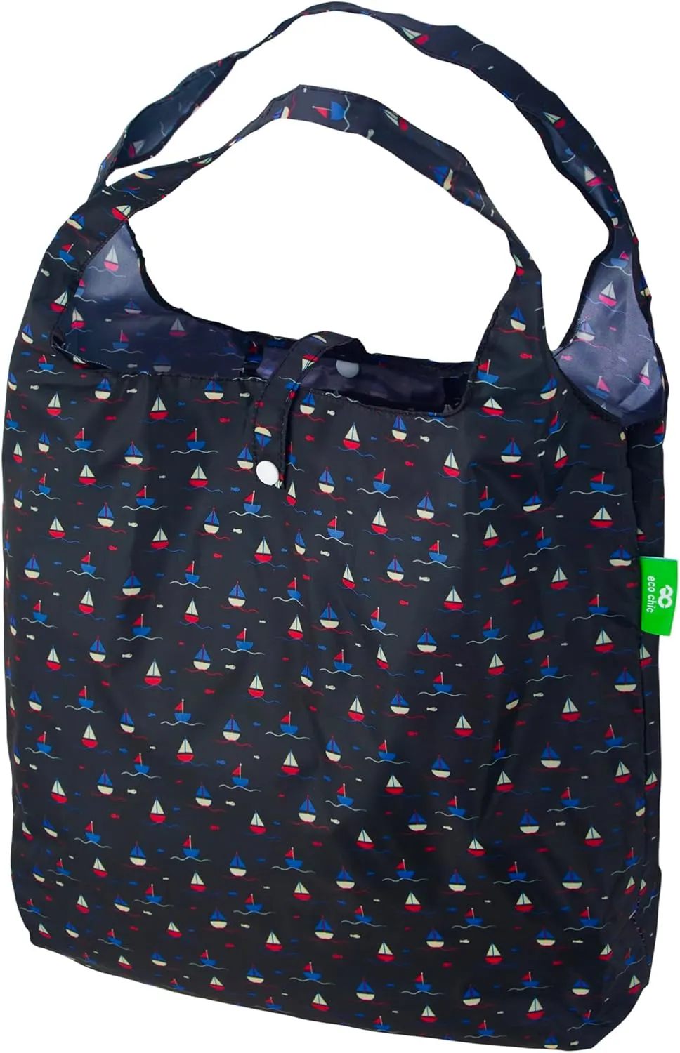ECO CHIC Foldable Reusable Grocery Bags - Lightweight, Recycled & Reusable Shopping Bag - Waterproof Packable Tote