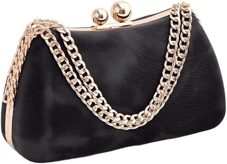 Evening Shoulder Bag Women's Satchel Clutch with Decorative Chain Wedding/Prom/Party Purse