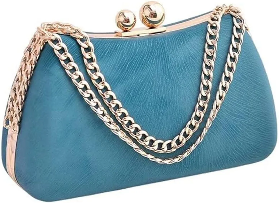 Evening Shoulder Bag Women's Satchel Clutch with Decorative Chain Wedding/Prom/Party Purse