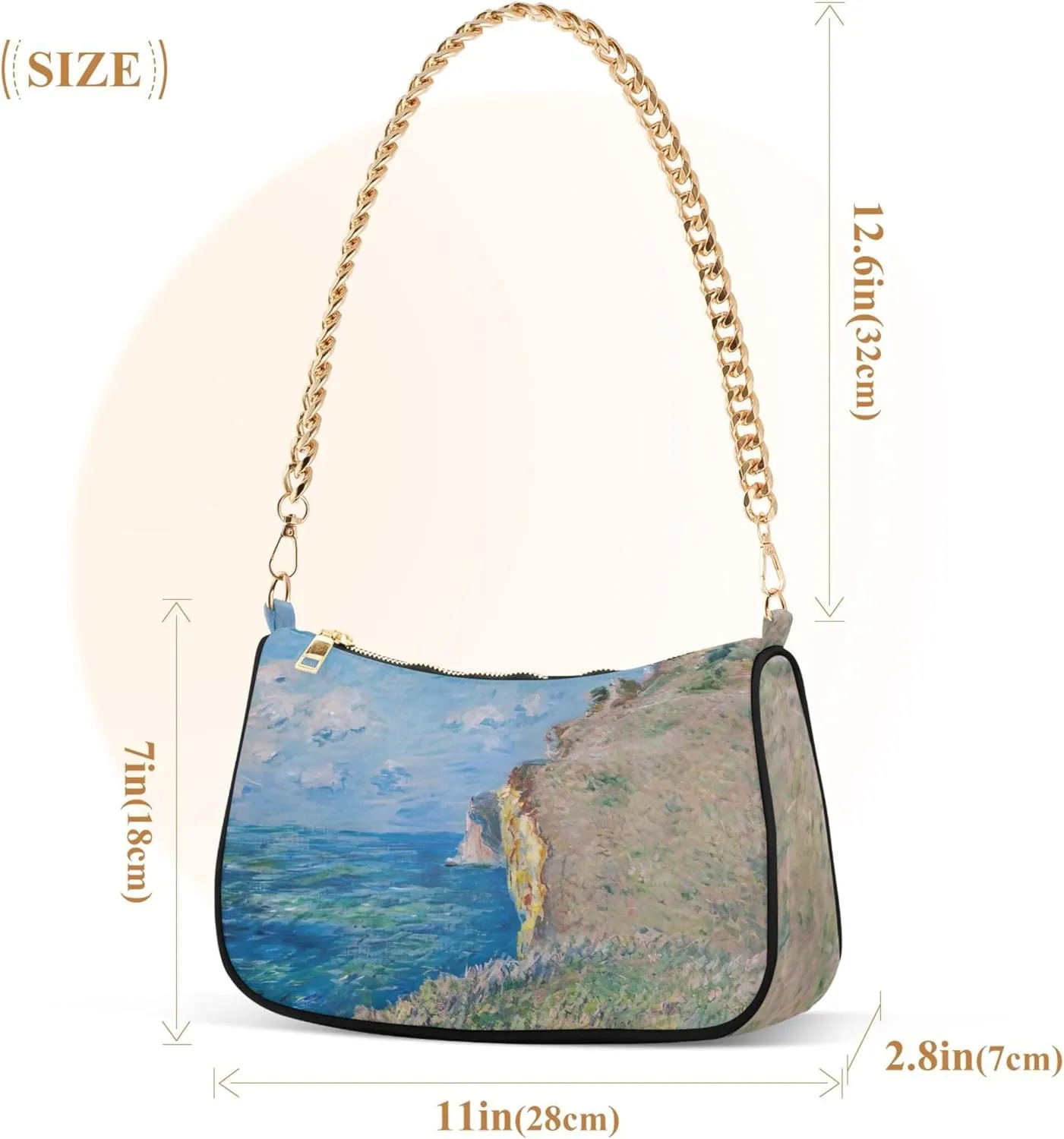 Fantasy Mermaid under Sea Tote Bag Purse Hobo Tote Bag Womens Vintage Handbags Chain Small Shoulder Bag