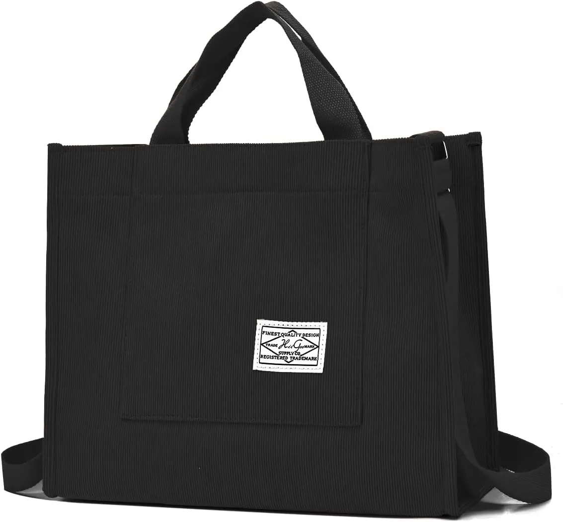 Fashion Corduroy Tote Handbag for Women - Stylish Hobo Bag