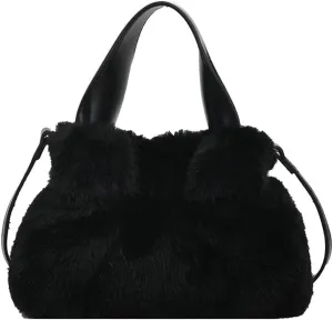 Faux Fur Bucket Bags for Women Fuzzy Crossbody Purses for Women Slouchy Shoulder Bag Retro Hobo Bag Handbag Purse Trendy