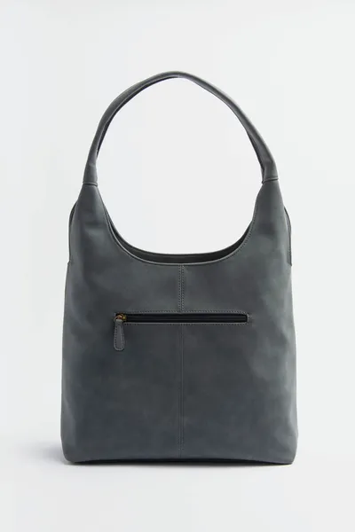 Faux Suede Hobo Purse - Black