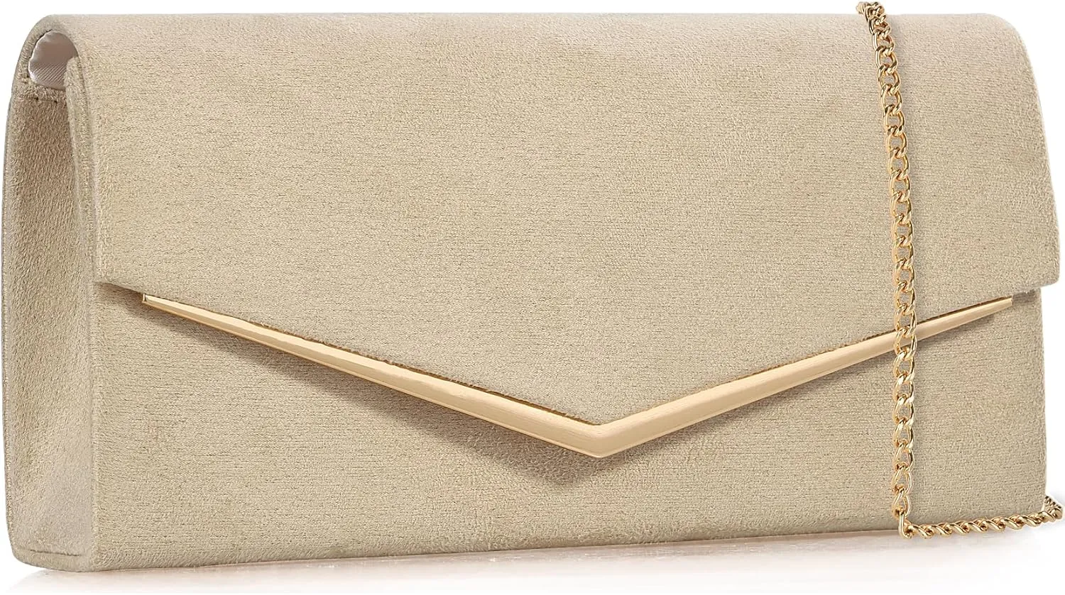 Faux Suede Women's Evening Clutch Bags for Formal Cocktail Prom Wedding Party Velvet Foldover Purse