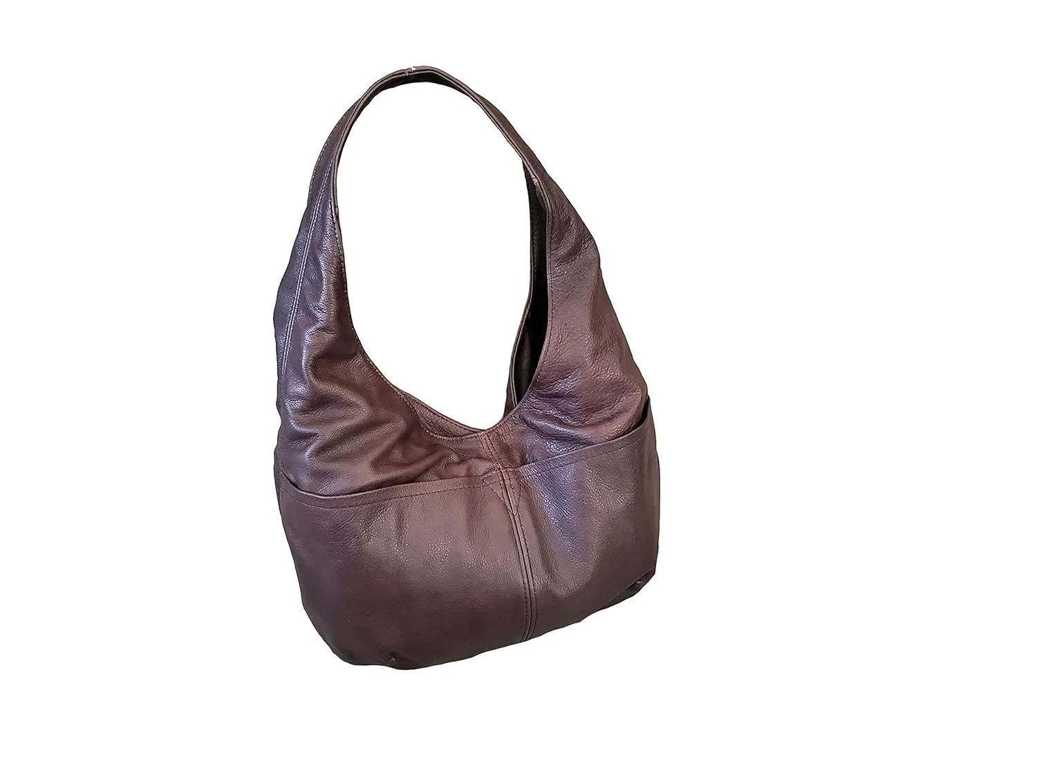 Fgalaze Chocolate Brown Leather Hobo Bag Handmade Casual Handbags and Bags, Alyna