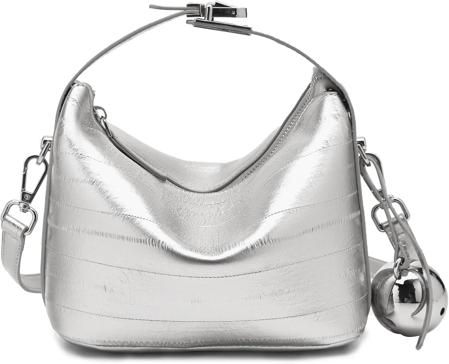 FOXLOVER Cowhide Leather Crossbody Bags for Women Small Adjustable Chain Strap Stylish Trendy Purse